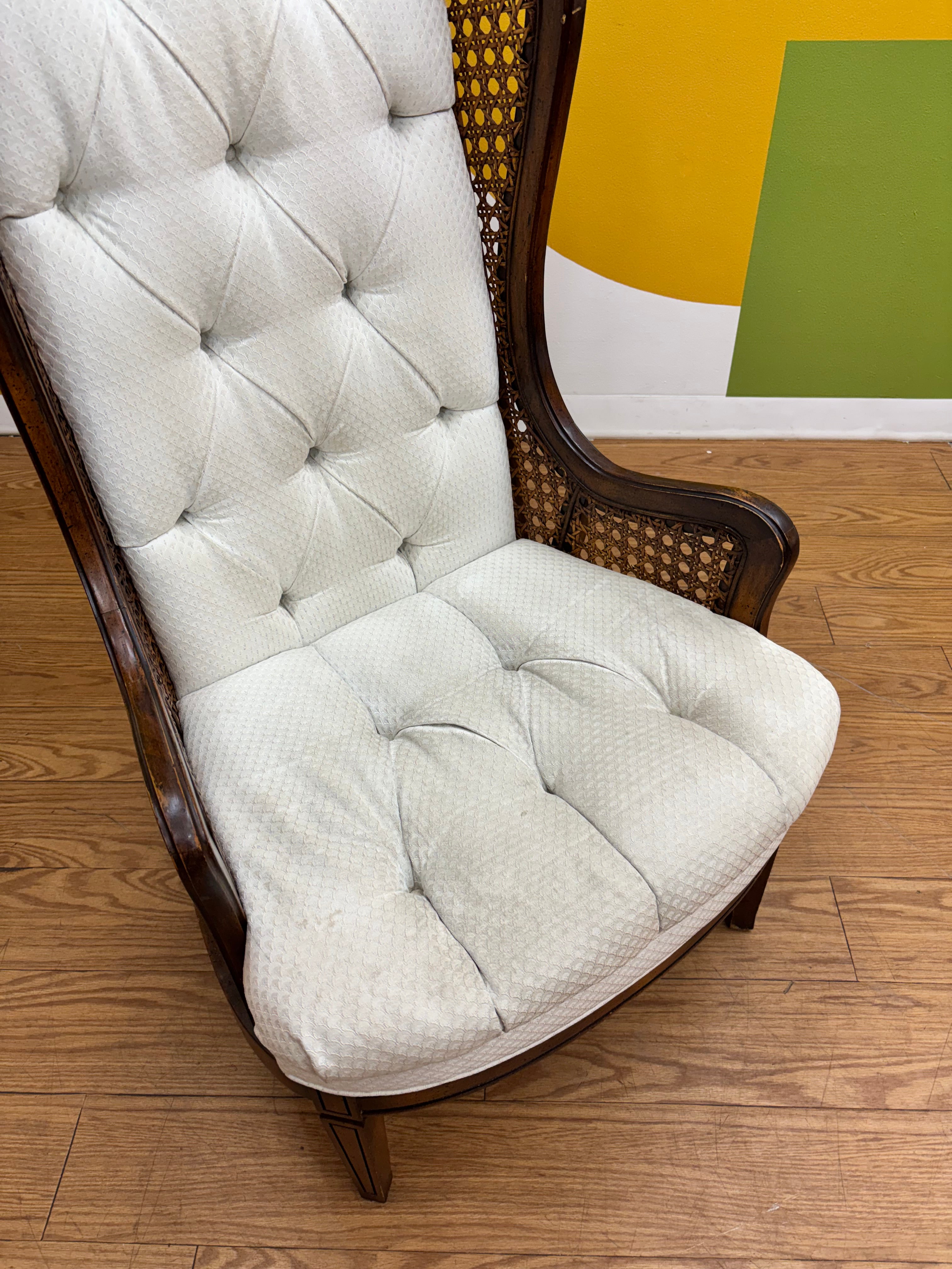 High Back Cane Tufted Chair (2 available )