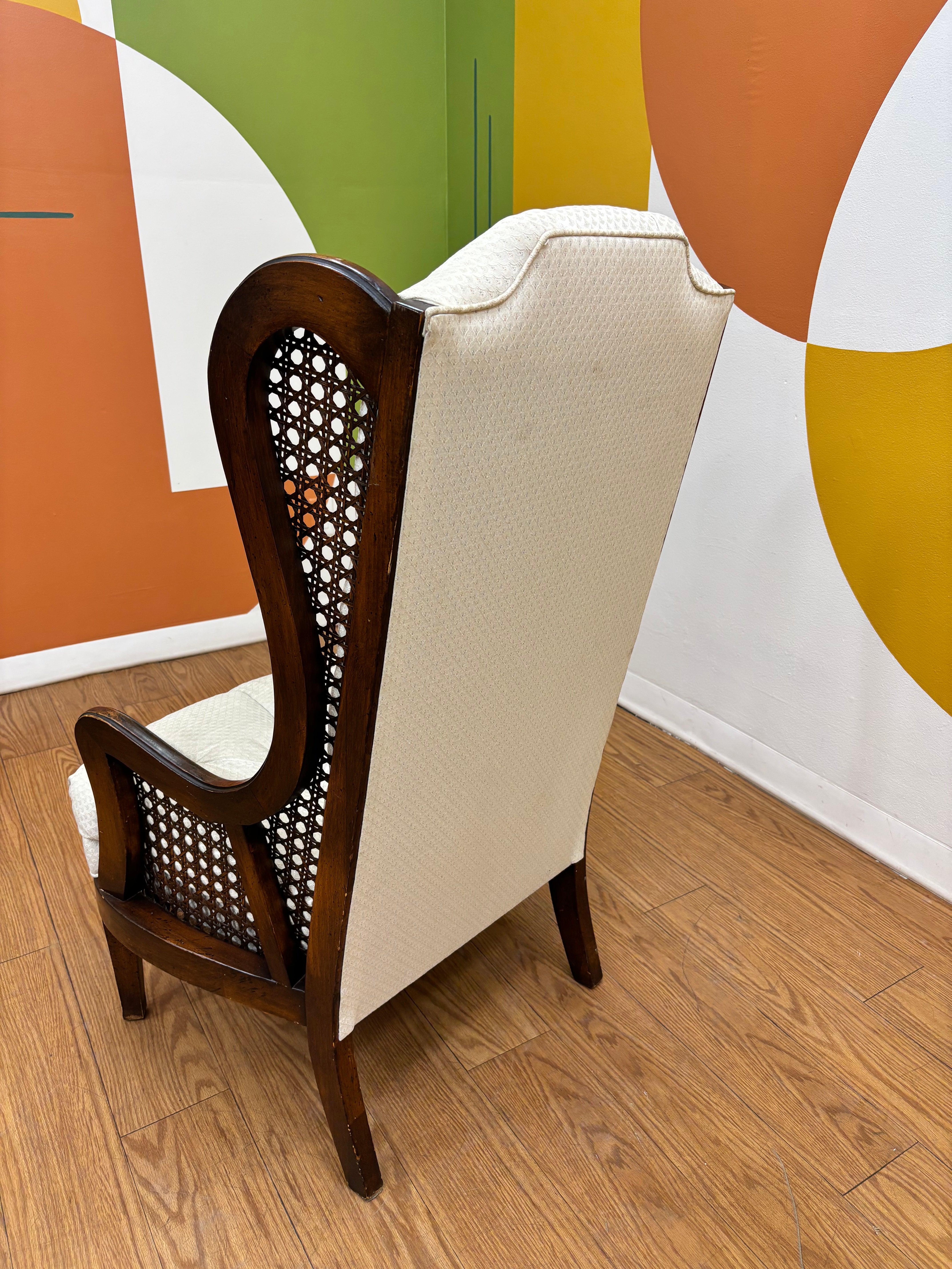 High Back Cane Tufted Chair (2 available )