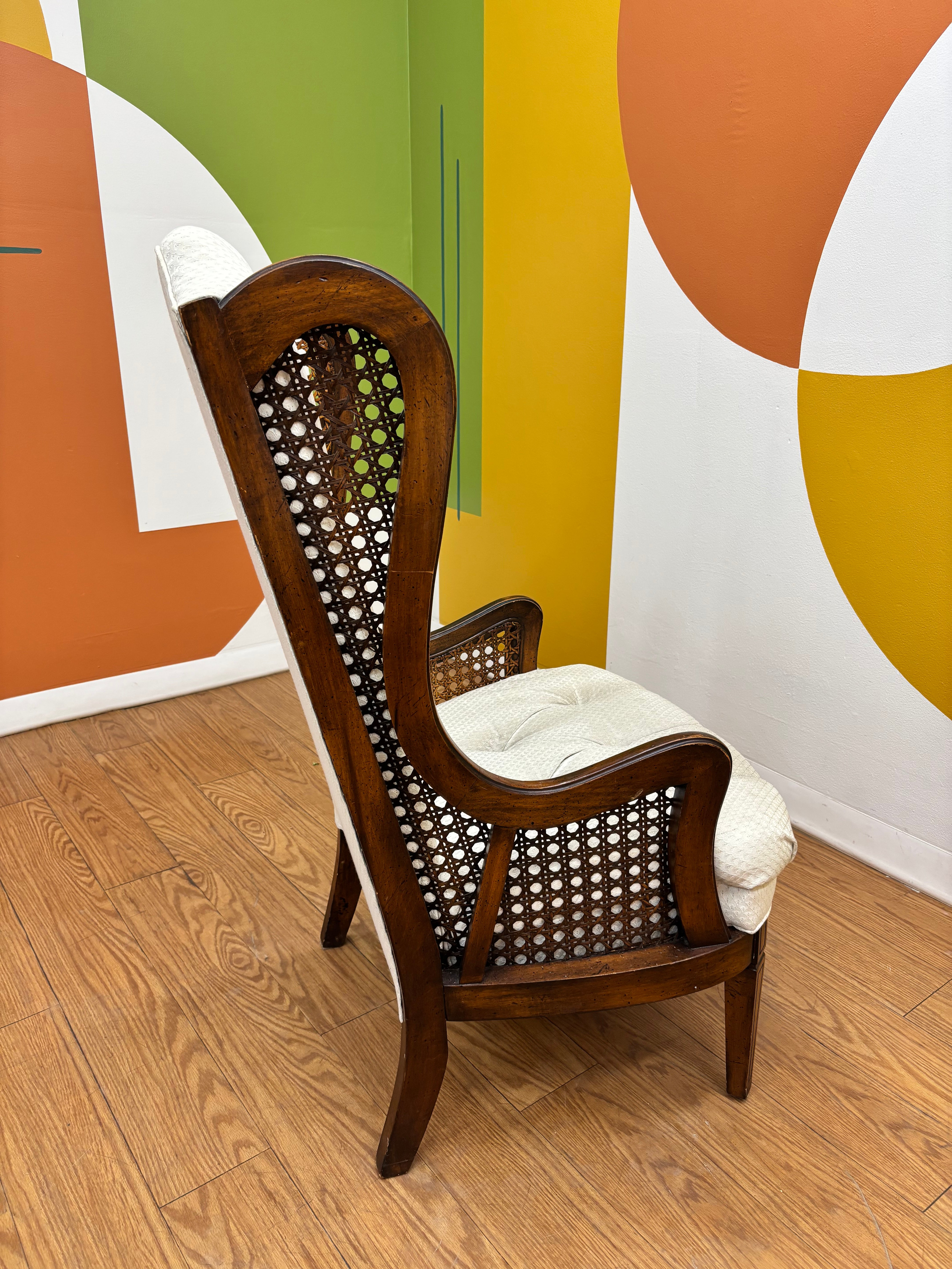 High Back Cane Tufted Chair (2 available )