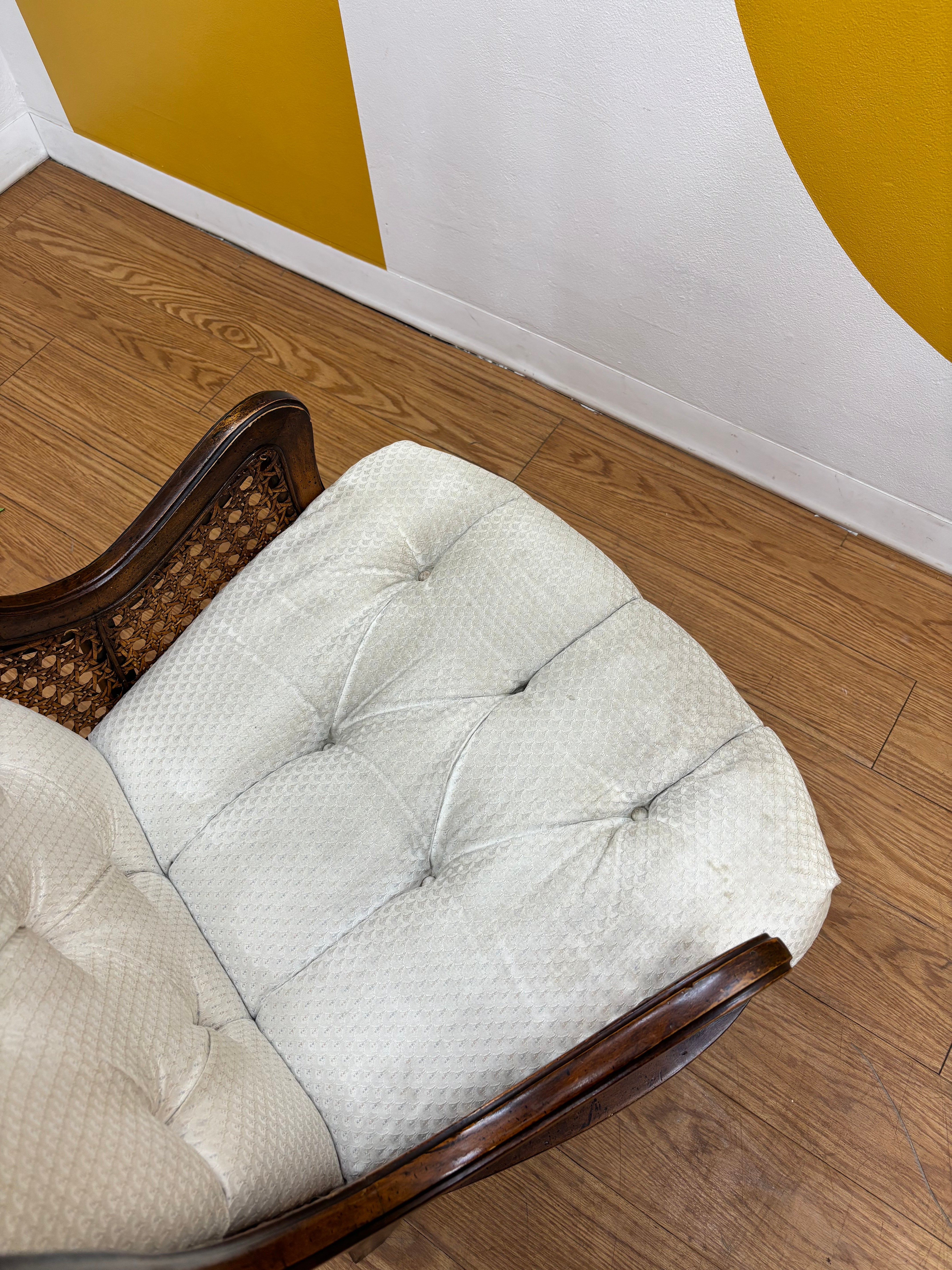 High Back Cane Tufted Chair (2 available )