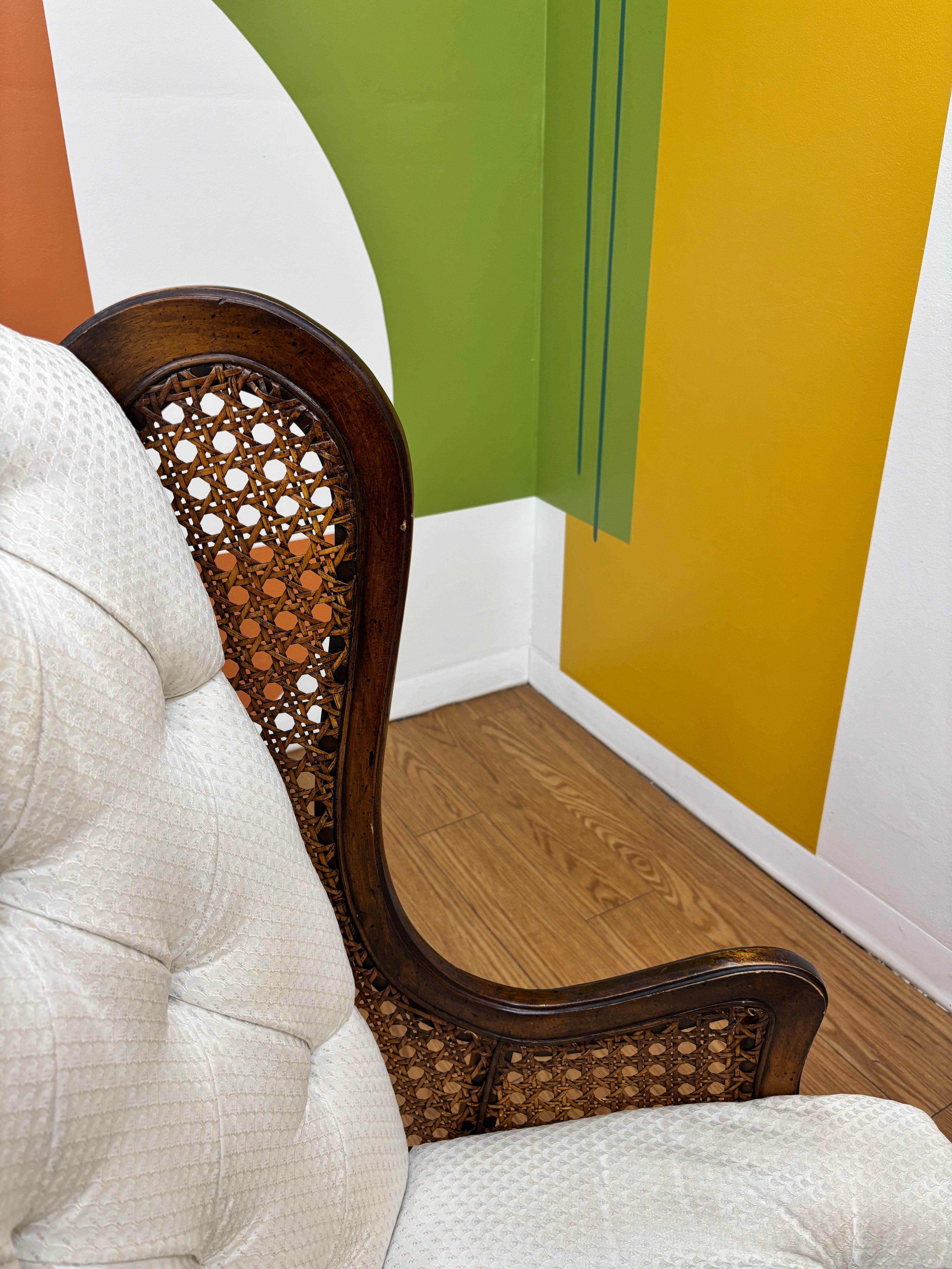 High Back Cane Tufted Chair (2 available )