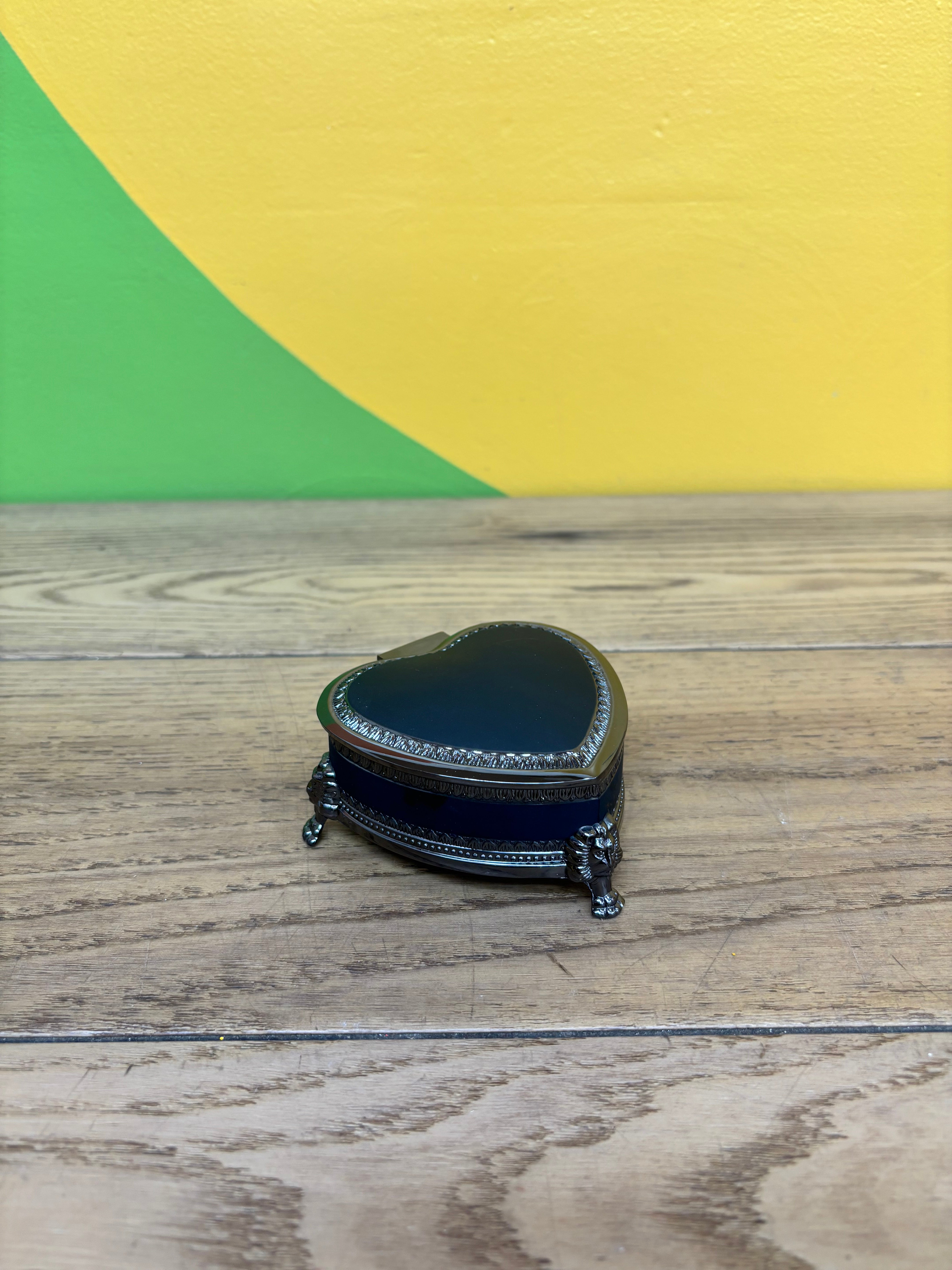Black Heart Shaped Trinket Box