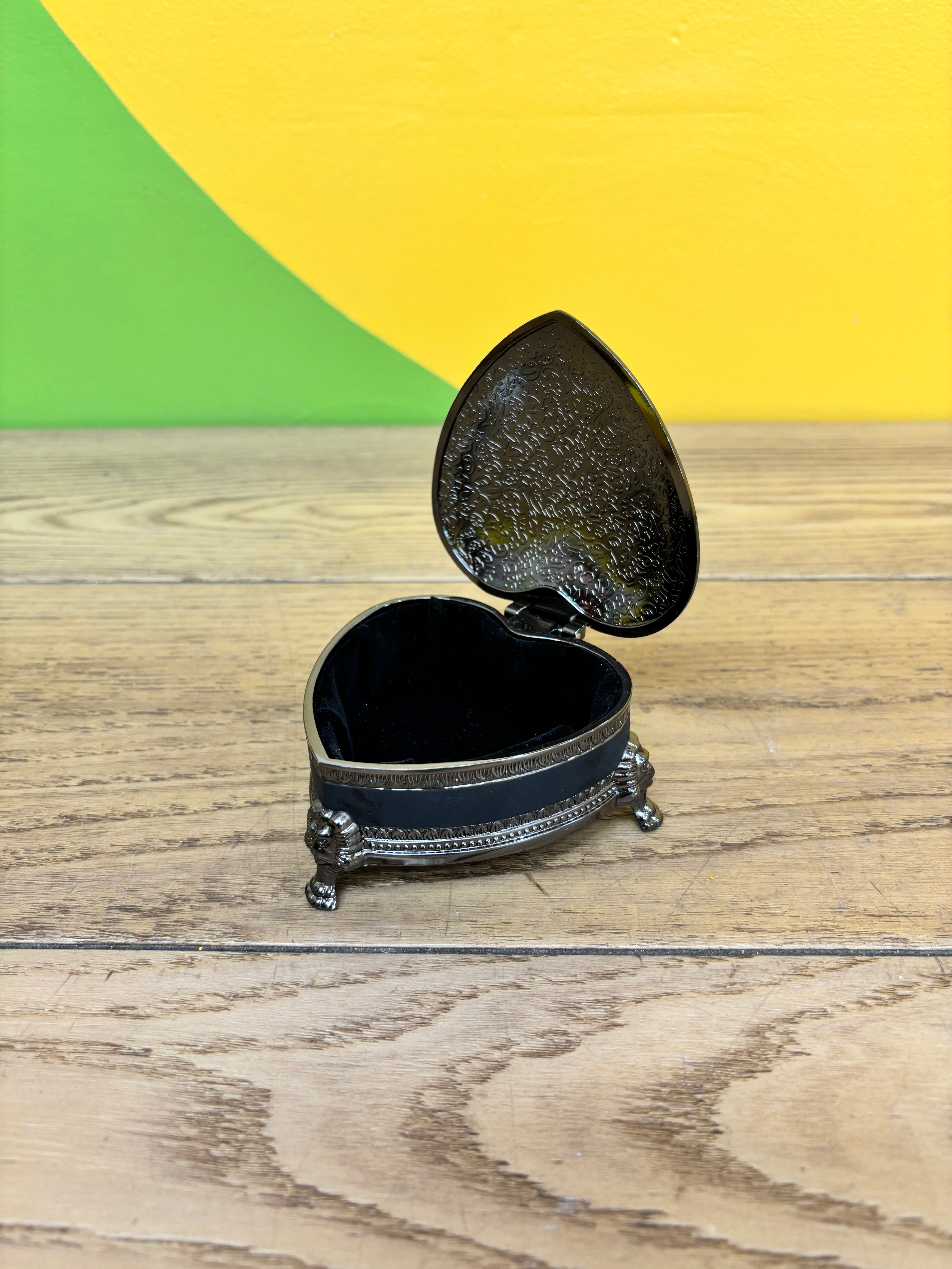 Black Heart Shaped Trinket Box