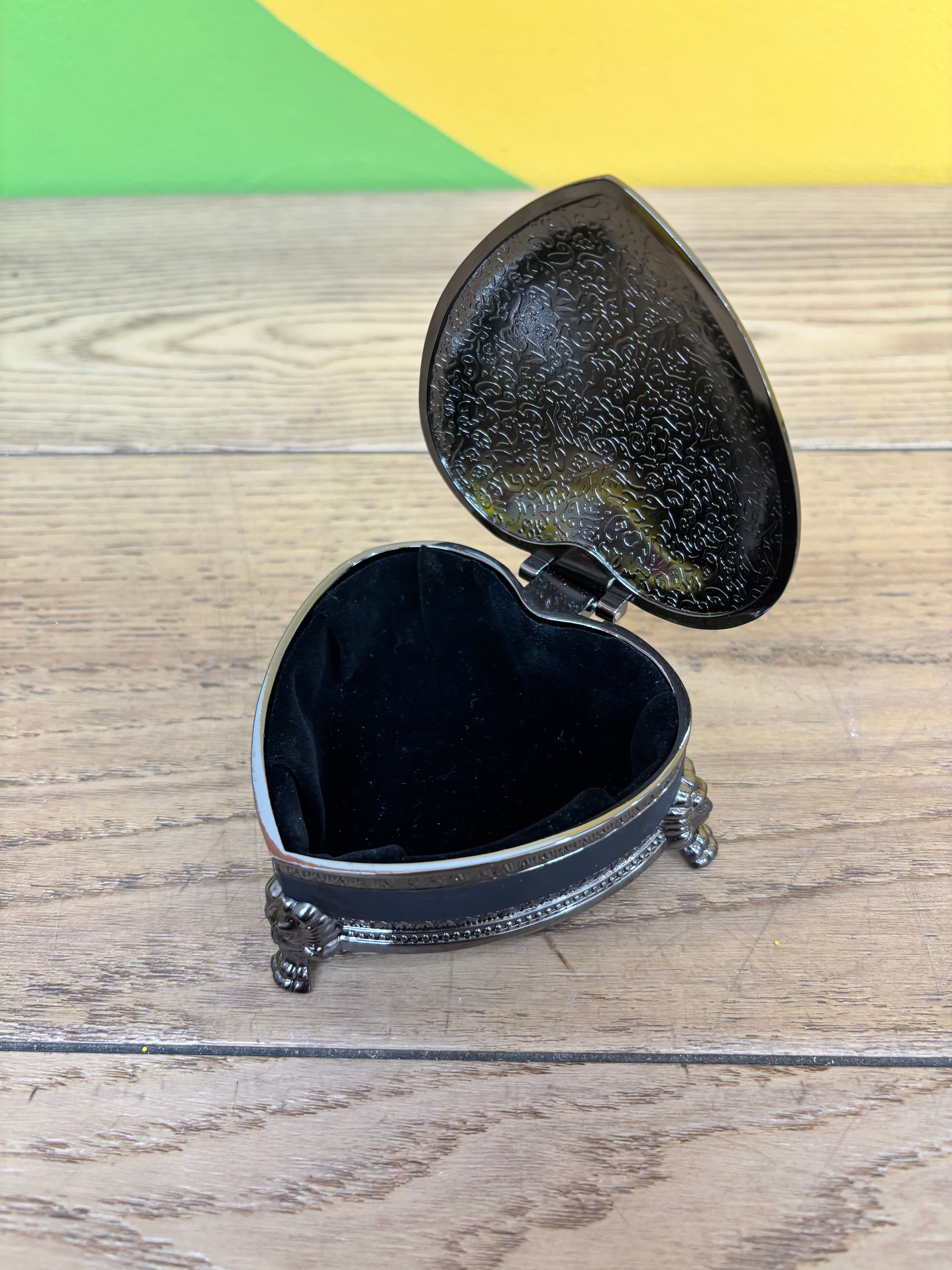Black Heart Shaped Trinket Box