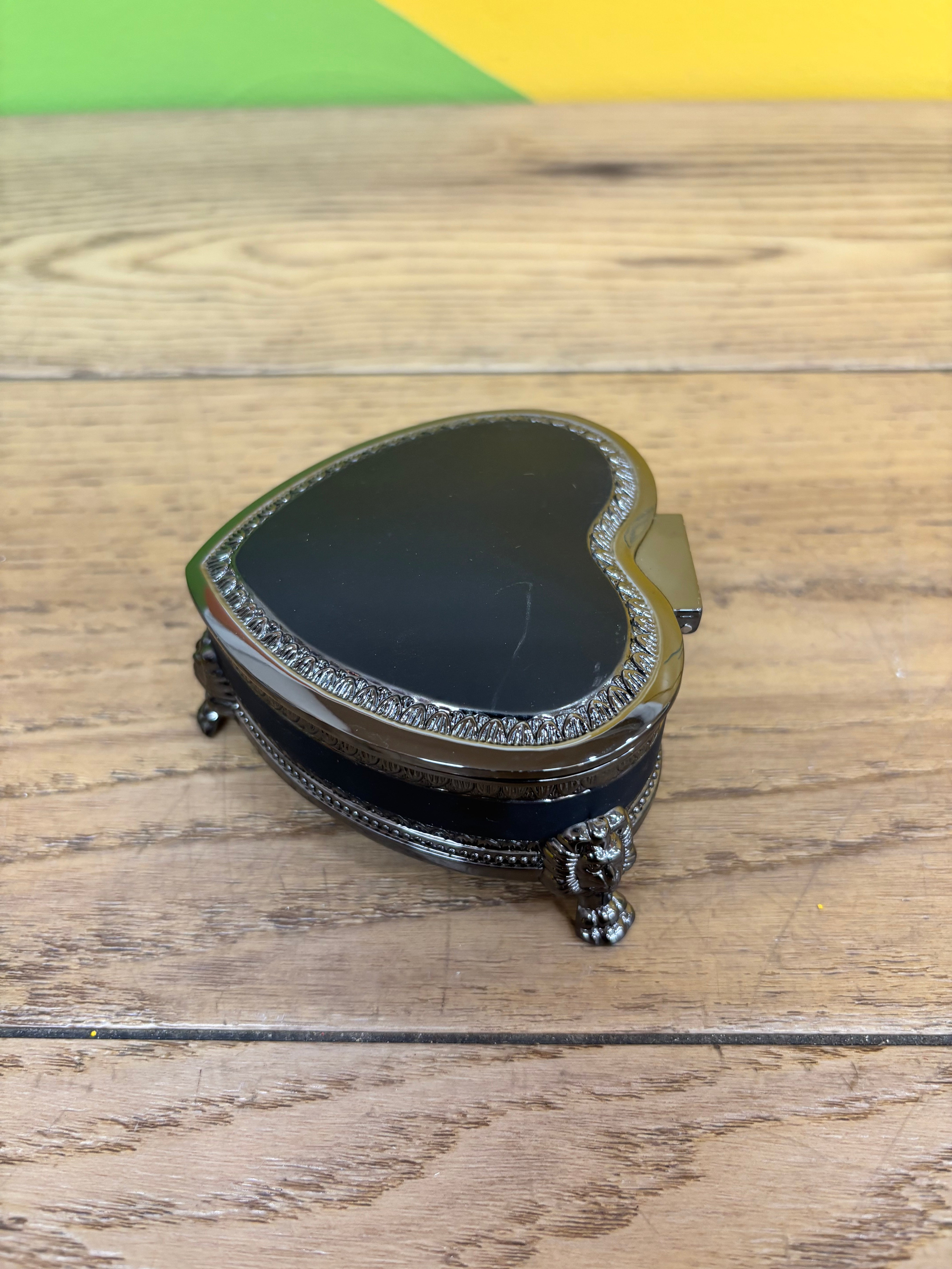 Black Heart Shaped Trinket Box