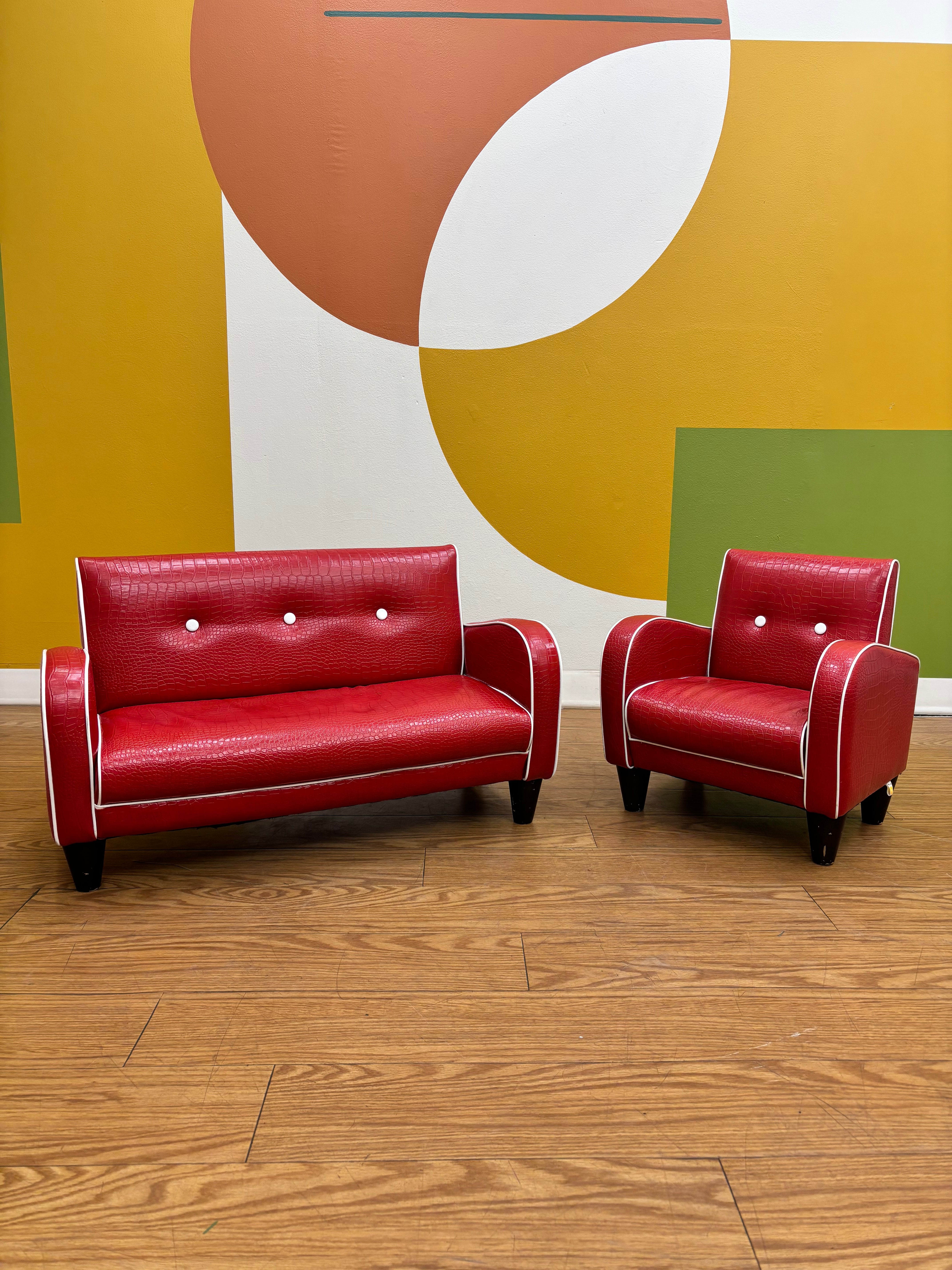 Red Children’s Sofa and Chair
