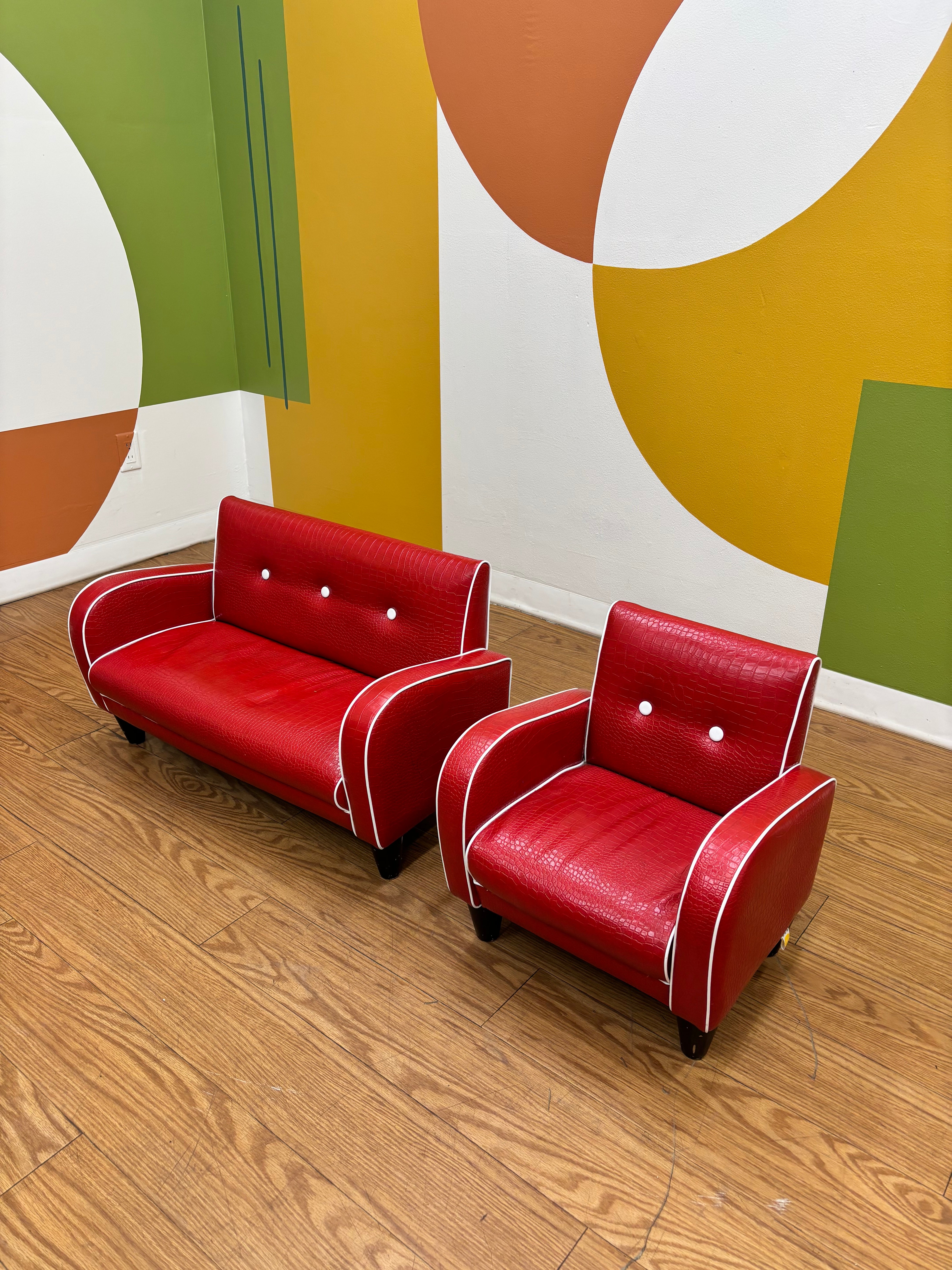 Red Children’s Sofa and Chair