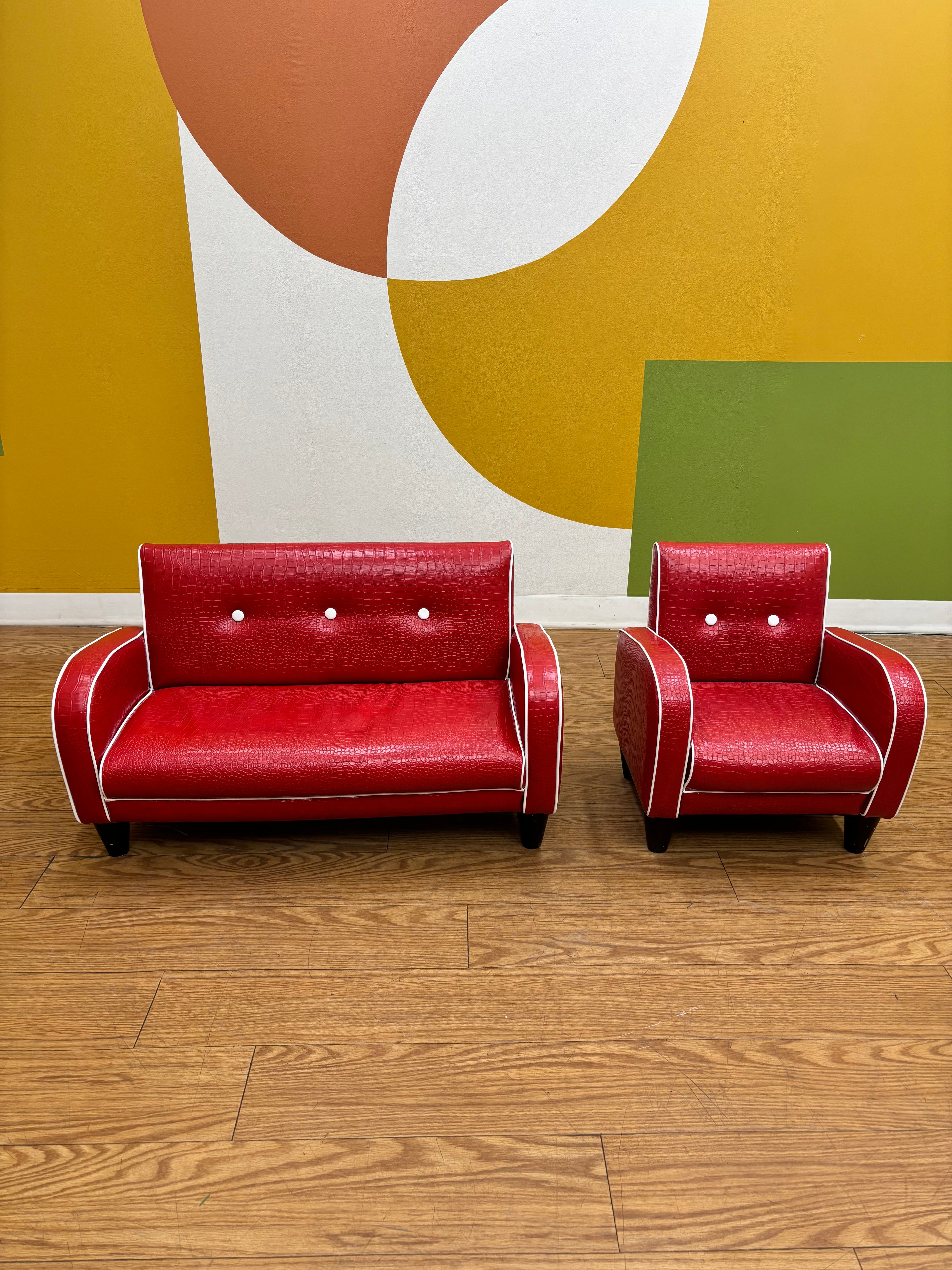 Red Children’s Sofa and Chair