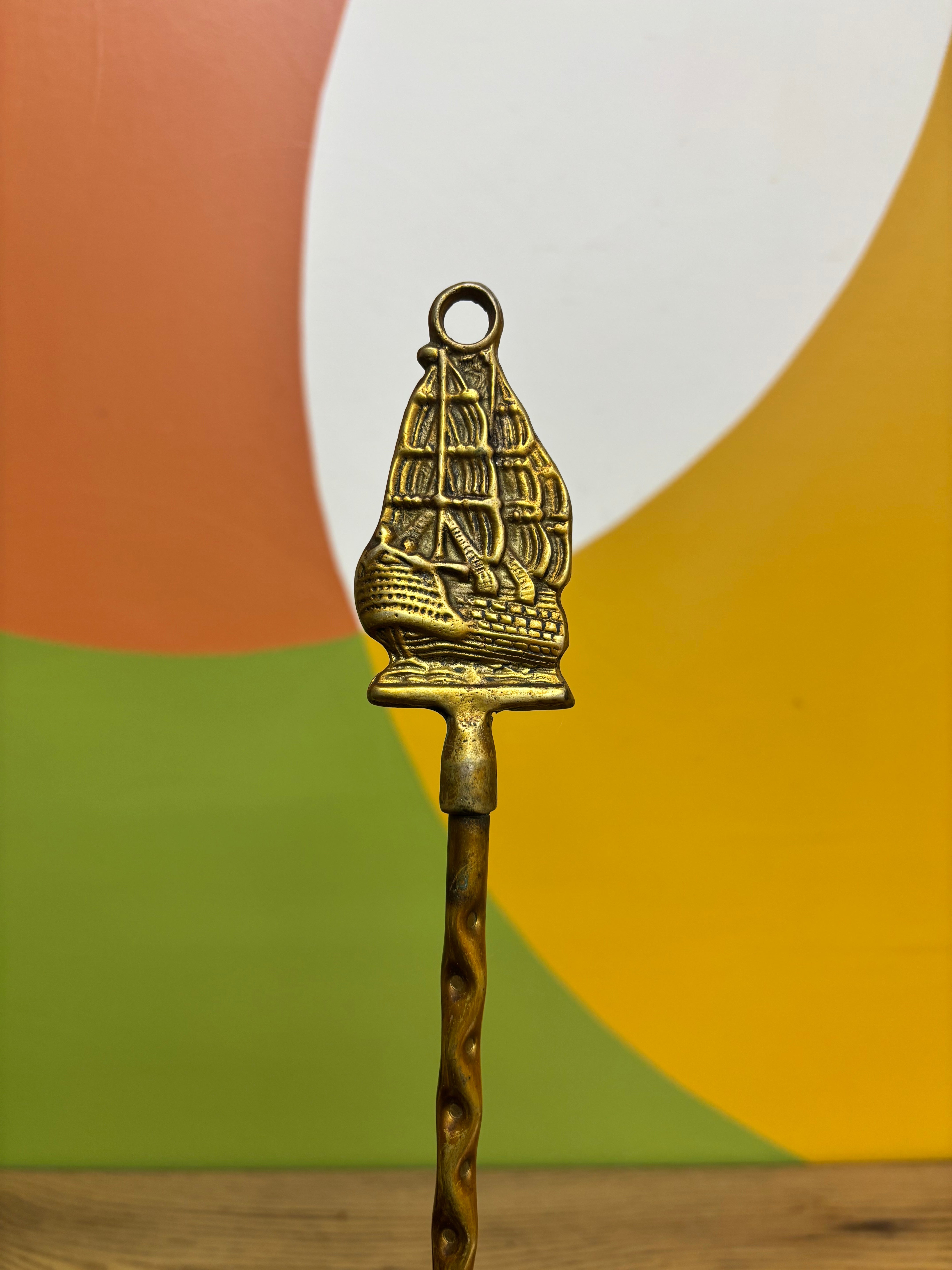 Brass Ship Fireplace Toasting Fork