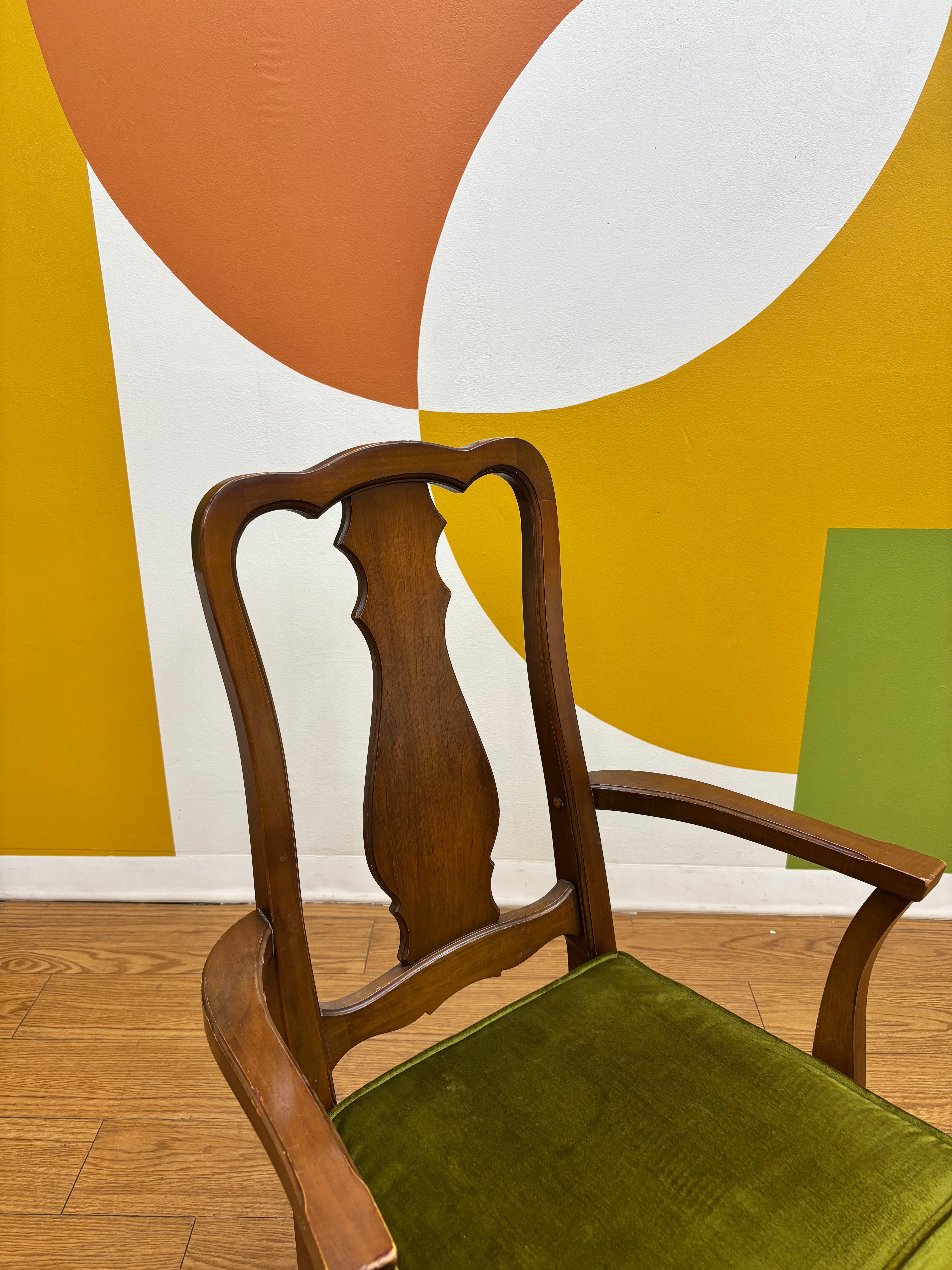 Green Velvet Dining Armchair (2)