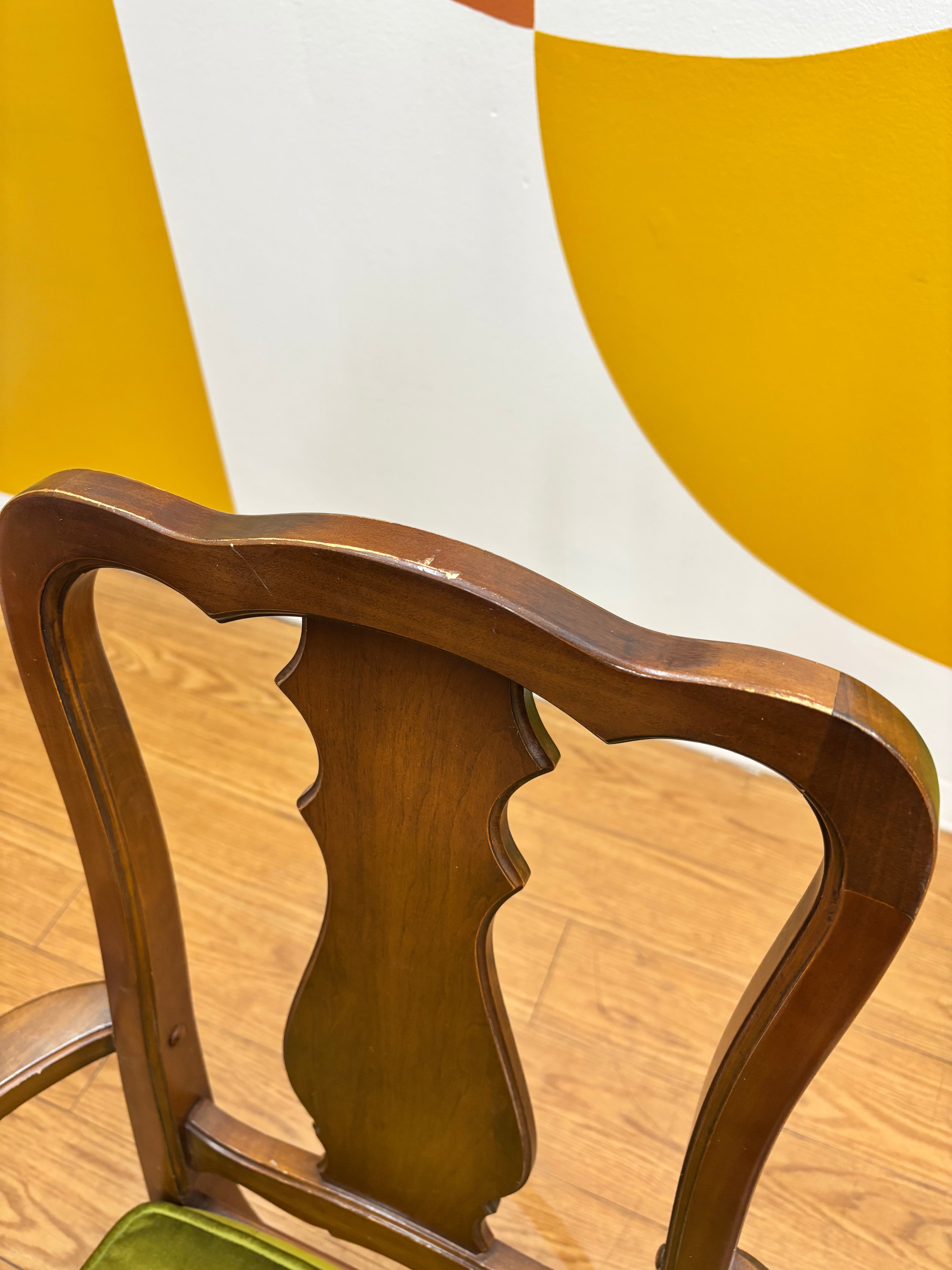 Green Velvet Dining Armchair (2)