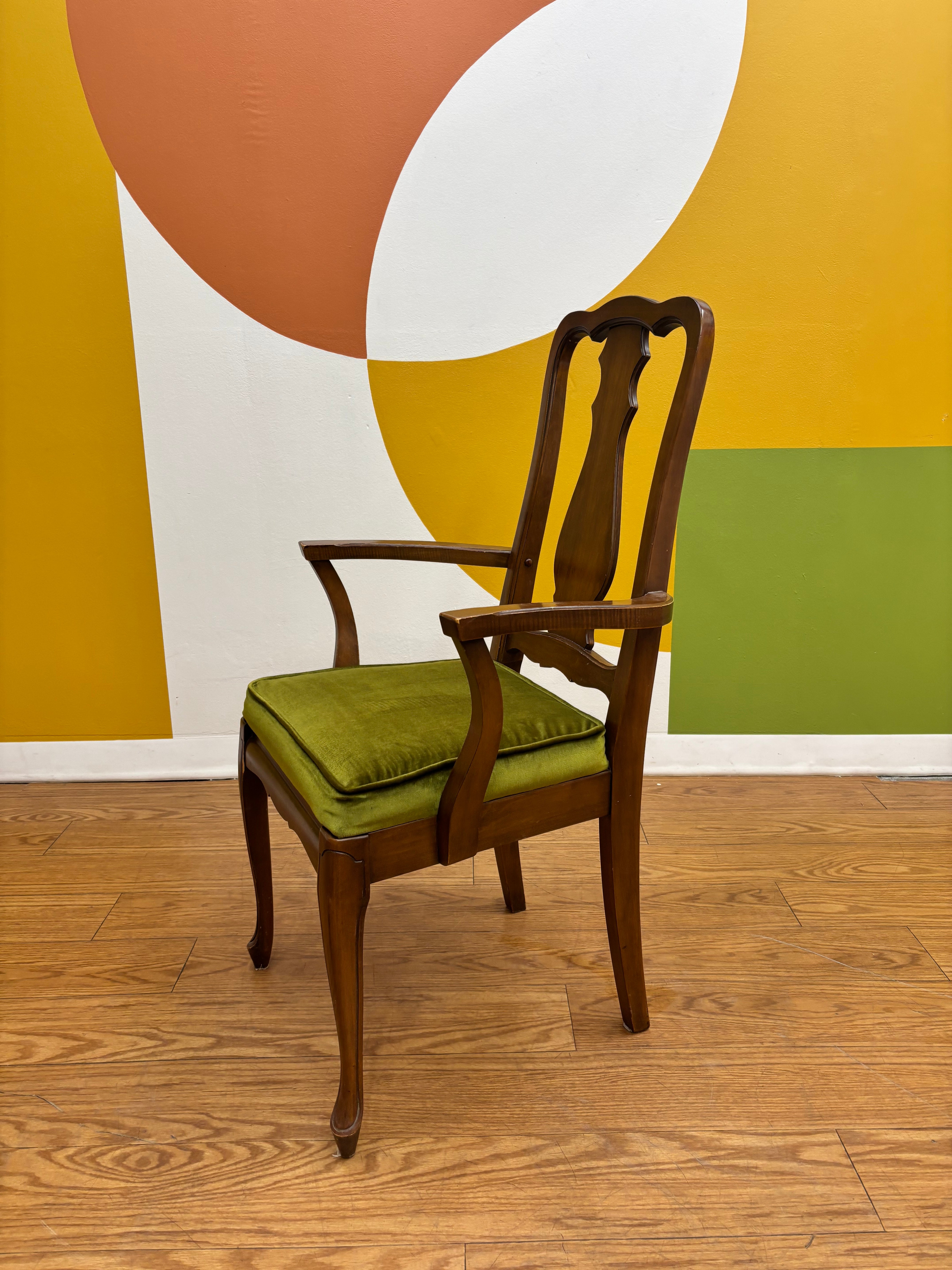 Green Velvet Dining Armchair (2)