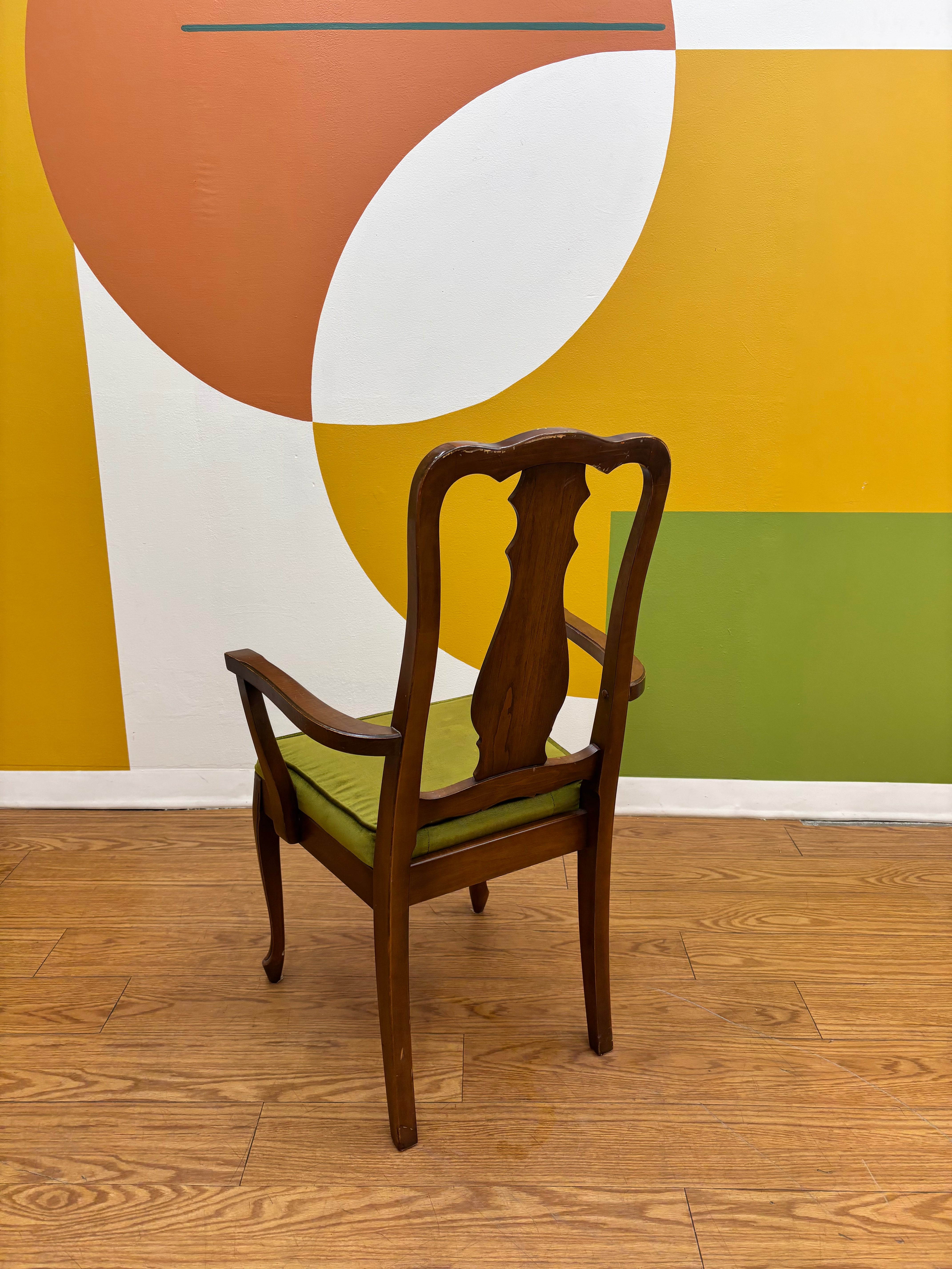 Green Velvet Dining Armchair (2)