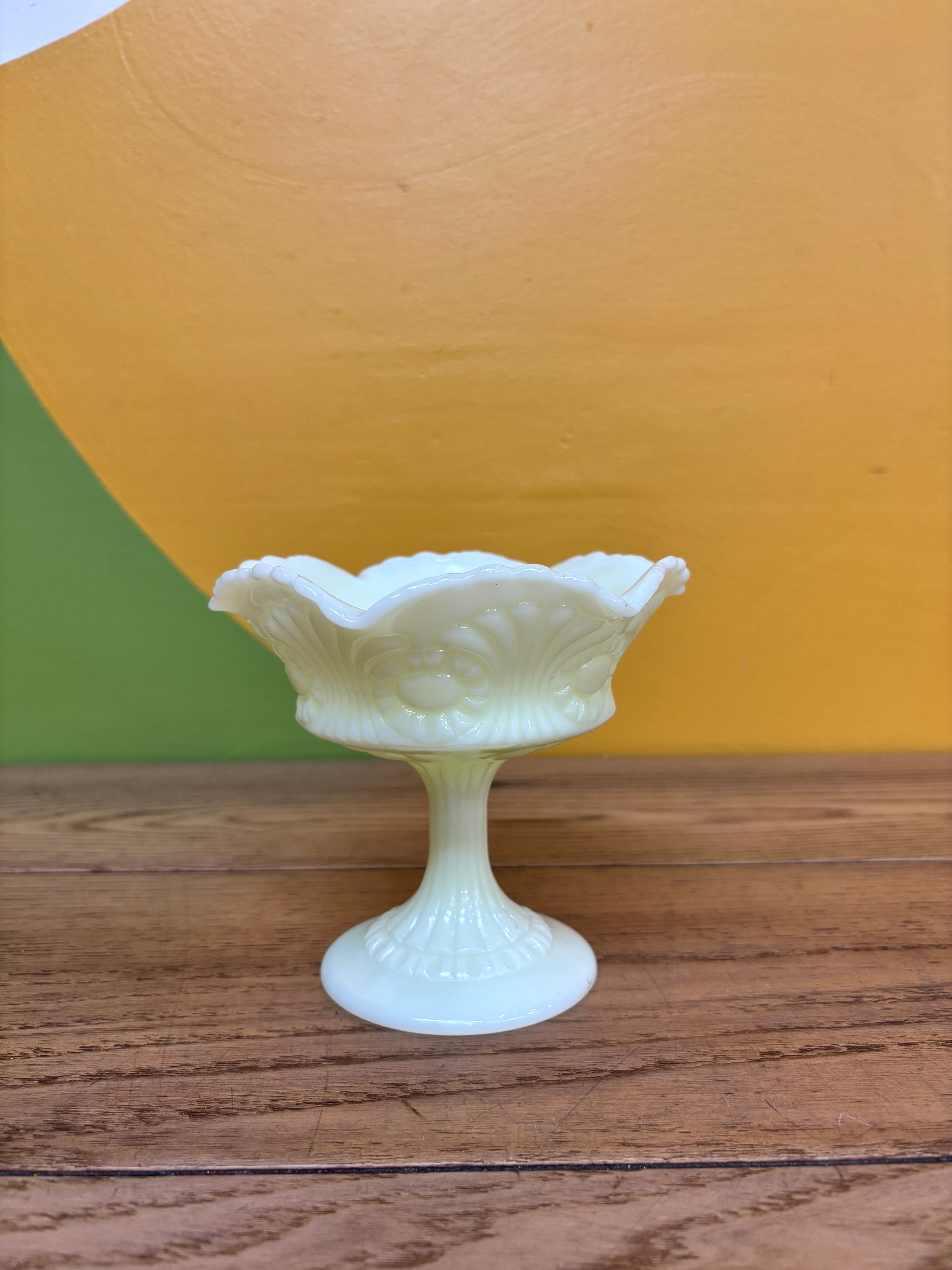 Fenton Milk Glass Pedestal Bowl