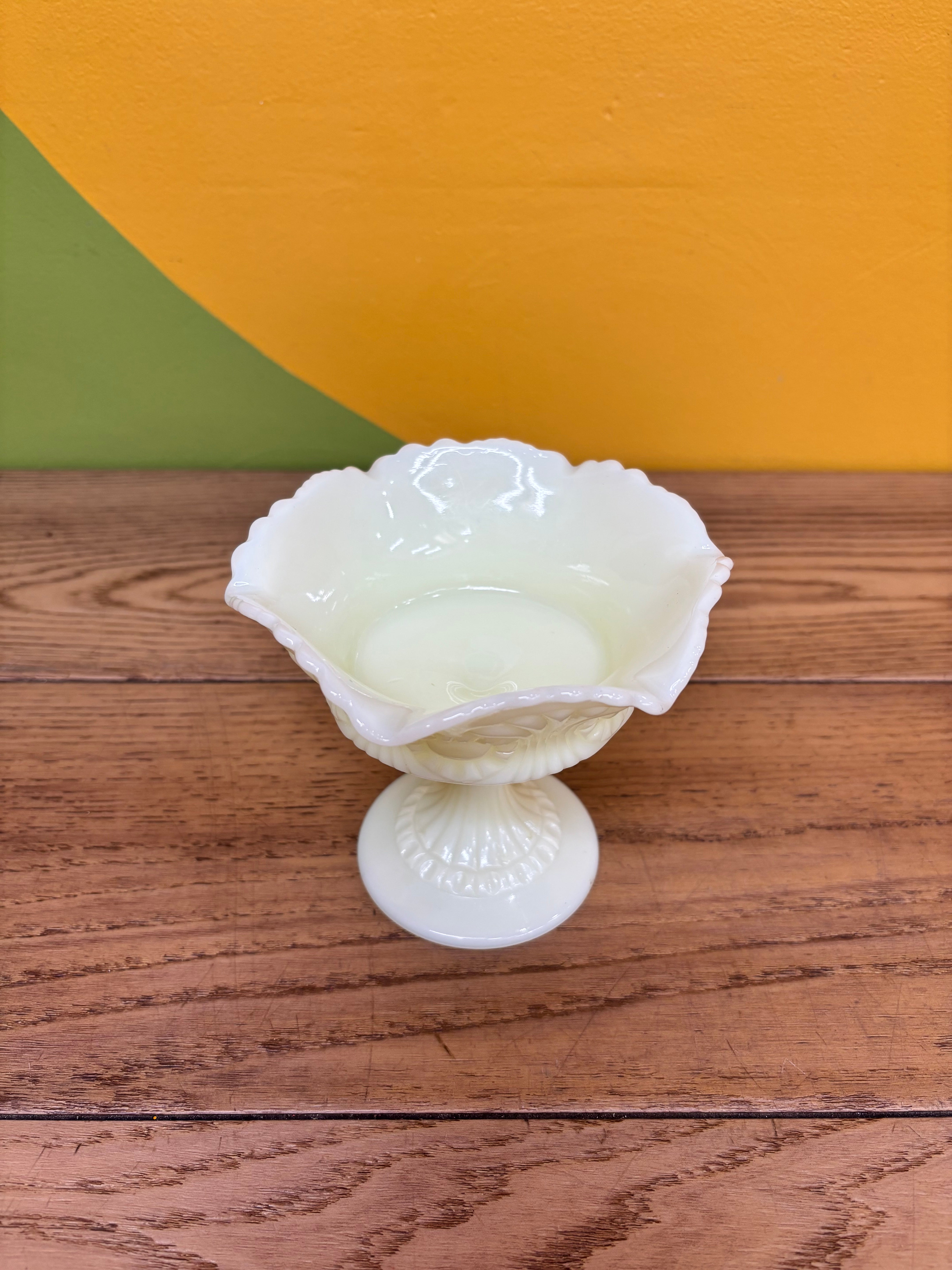 Fenton Milk Glass Pedestal Bowl