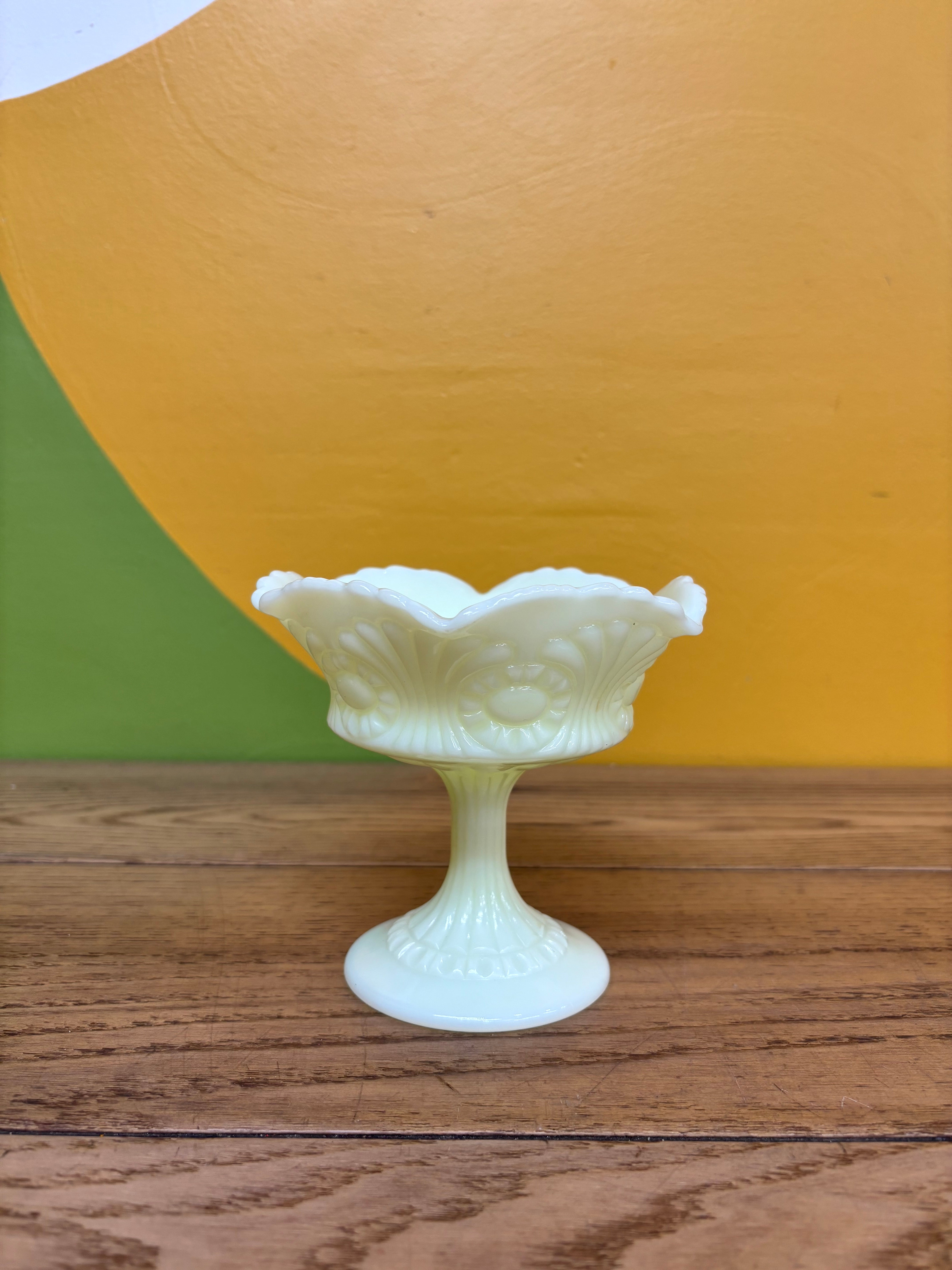 Fenton Milk Glass Pedestal Bowl