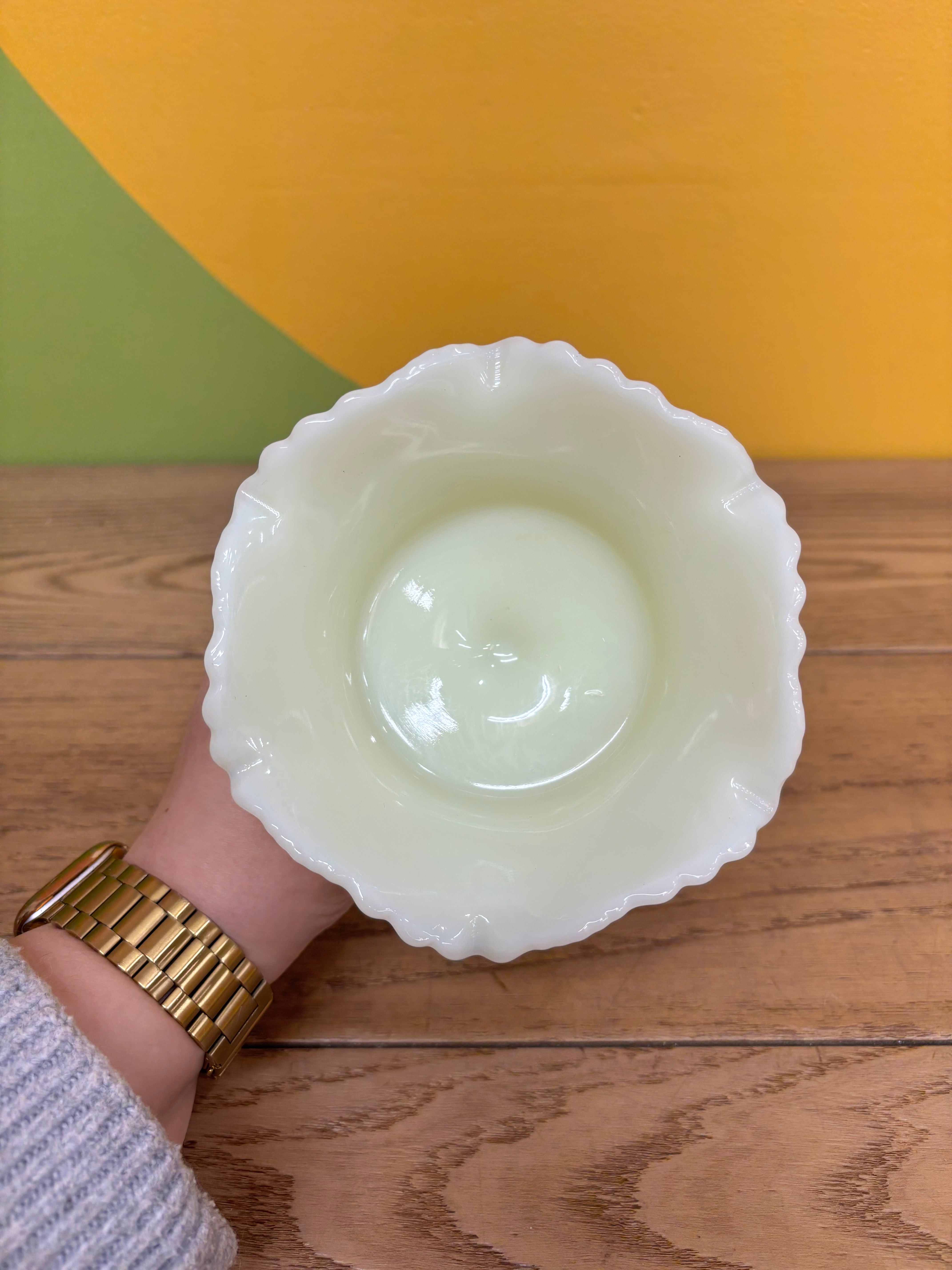 Fenton Milk Glass Pedestal Bowl