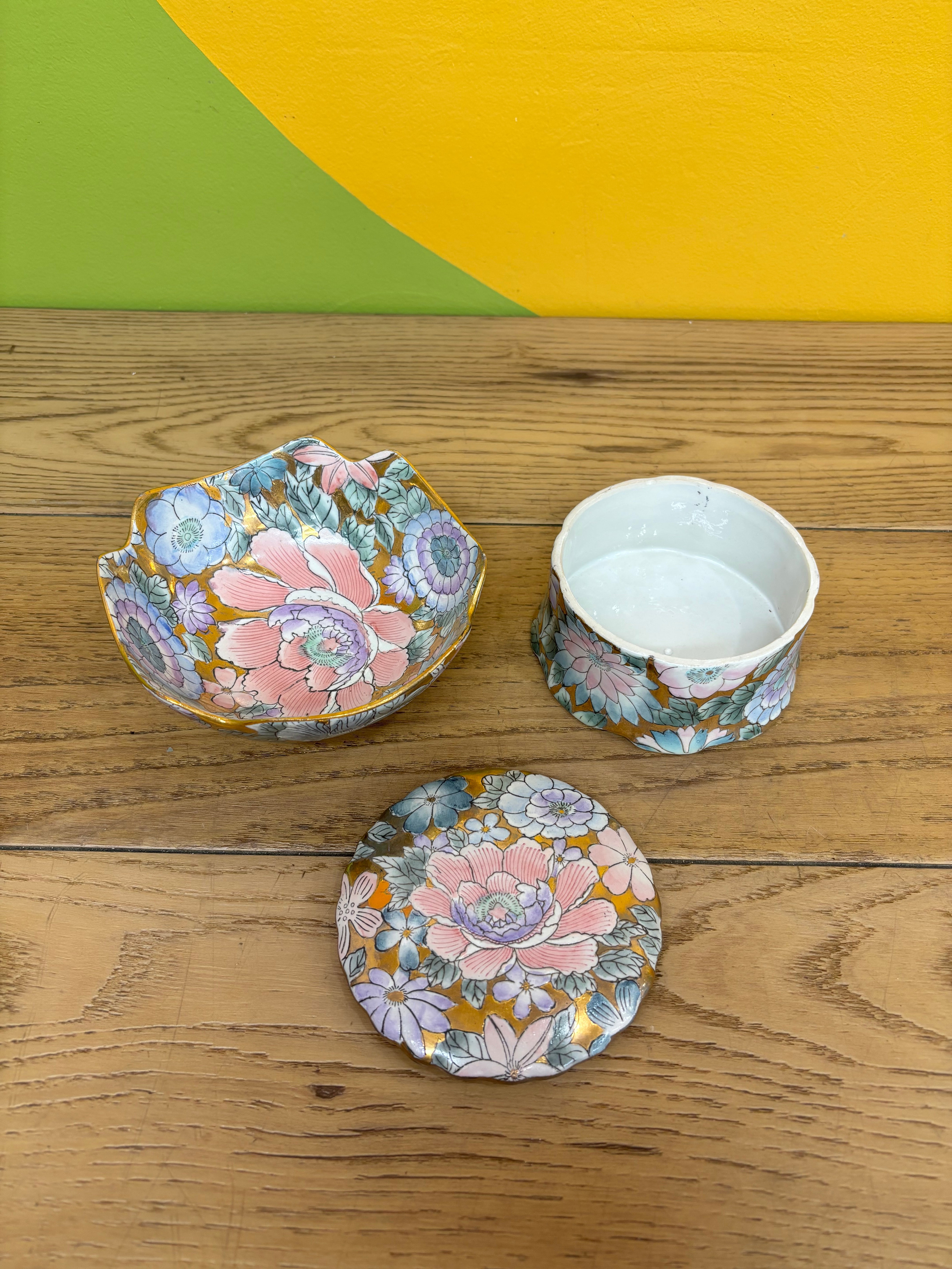TOYO Decorative Floral Bowls