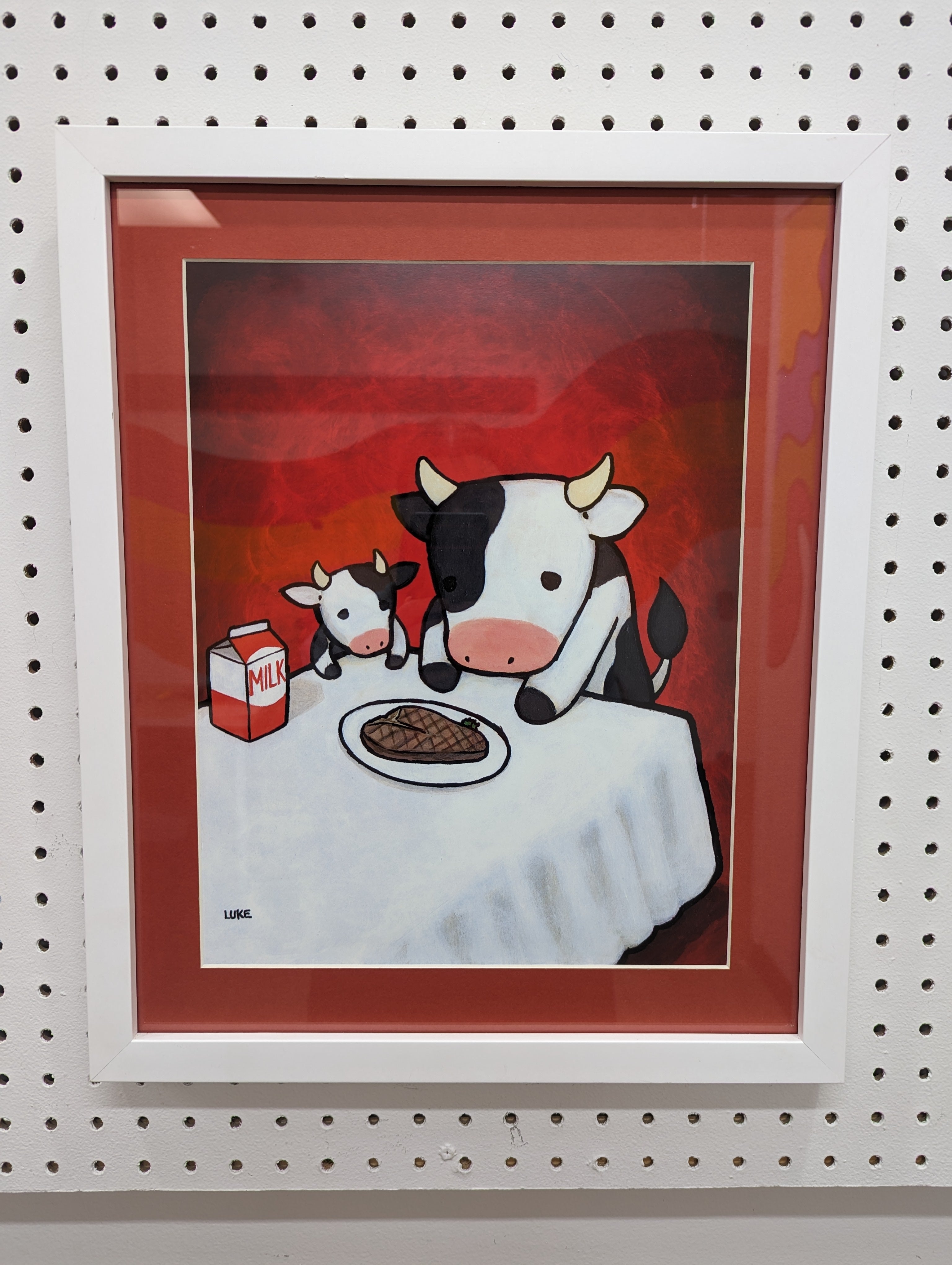 Framed Revenge Is A Dish (Cow) by Luke Chueh