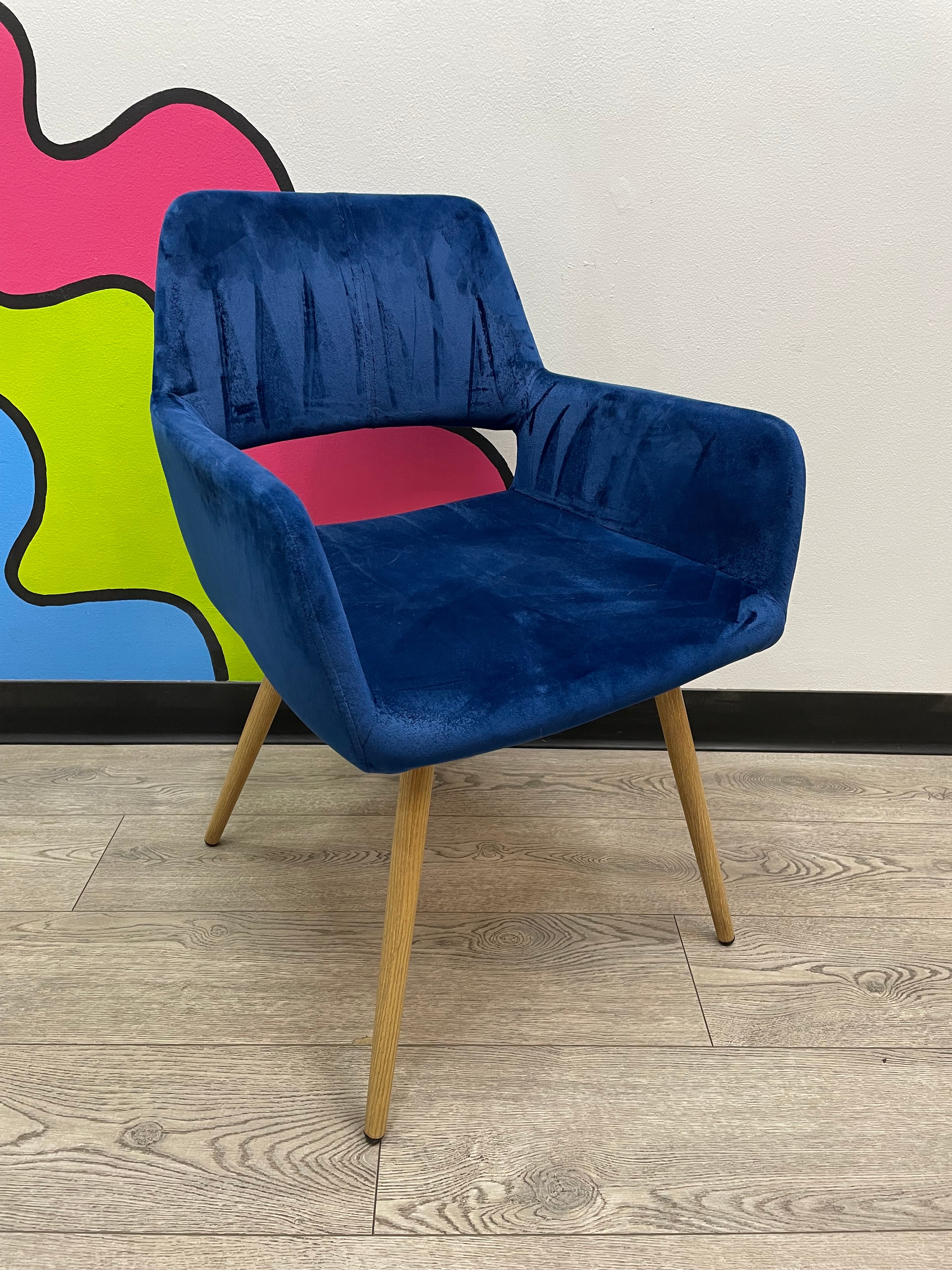 Blue Velvet Accent Chair
