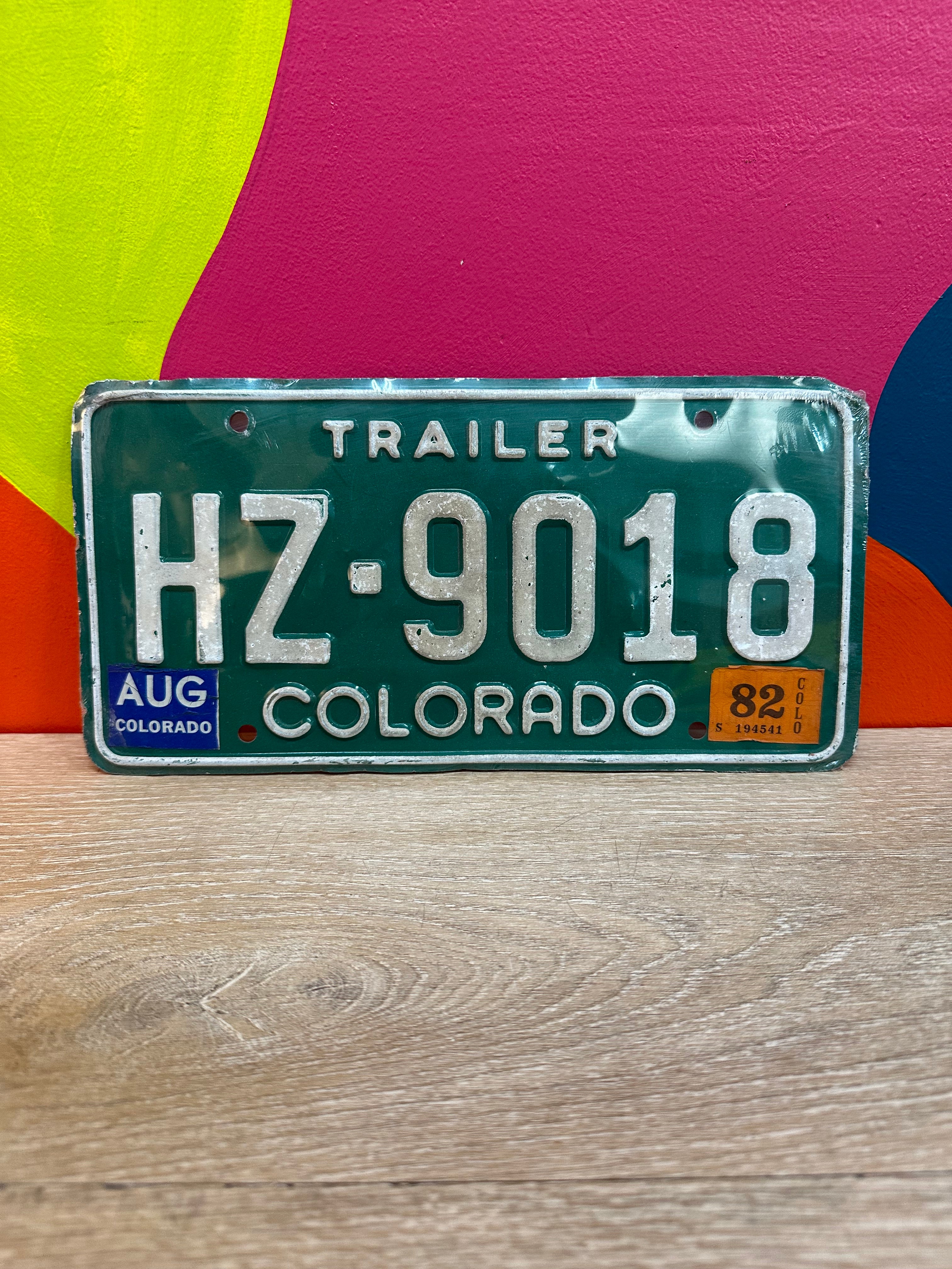 1982 Colorado Trailer License Plate