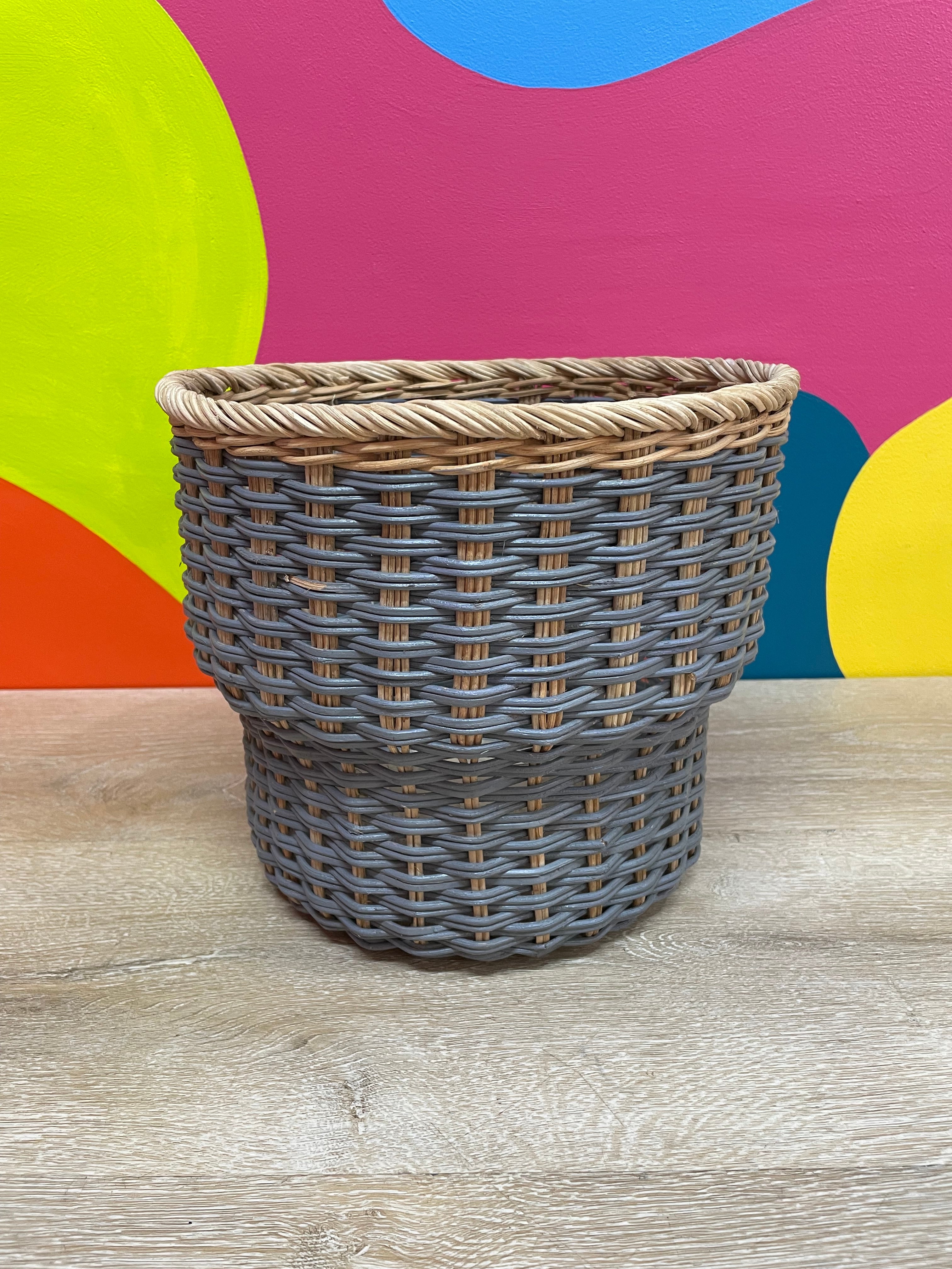 Grey Wicker Plant Pot (2 Available)