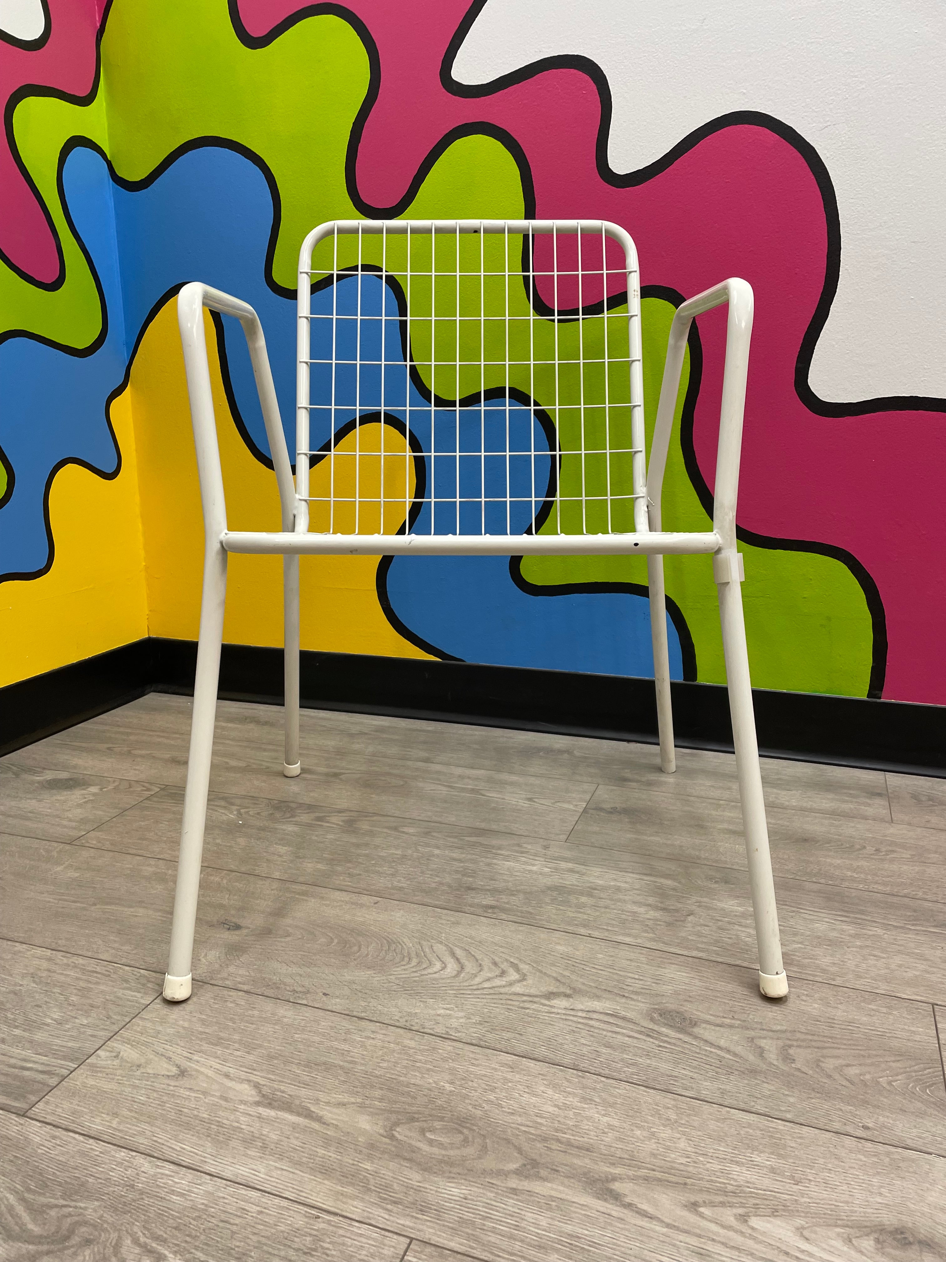 White Metal Mesh Chair #1