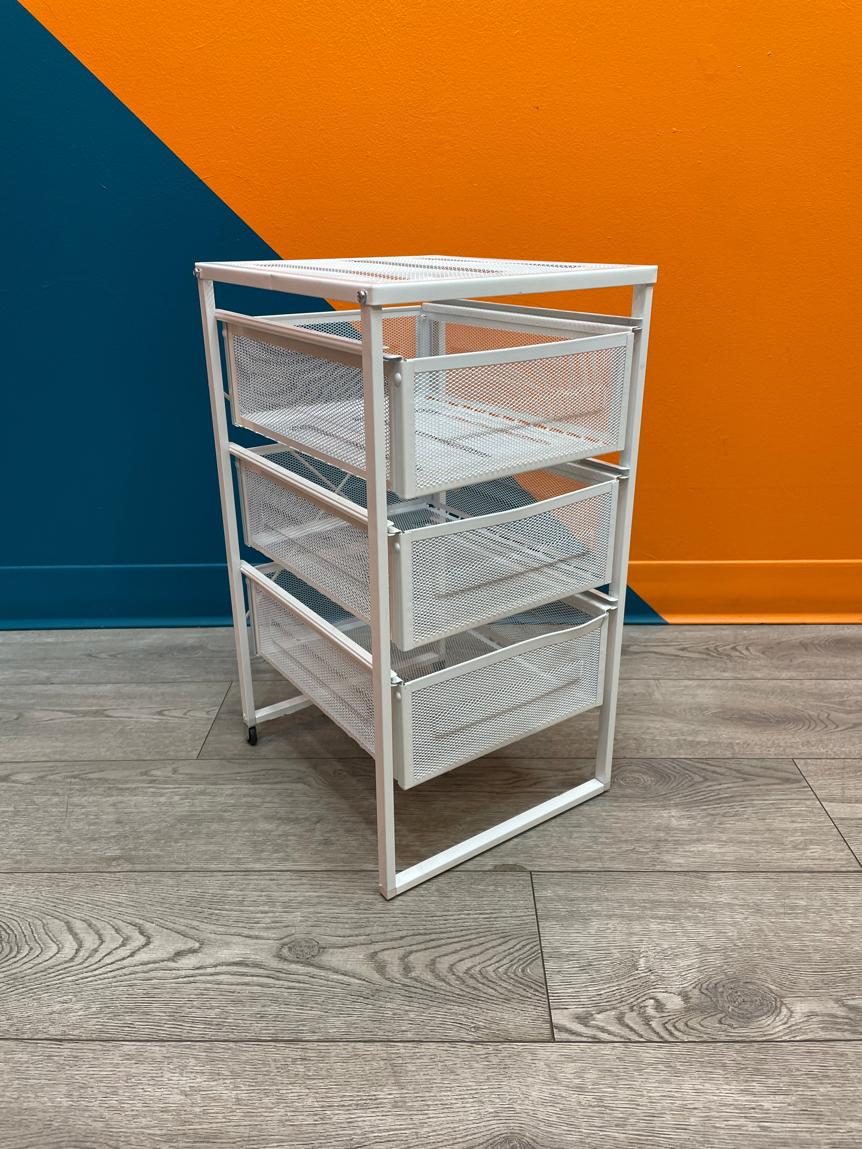 White Mesh Drawer Unit