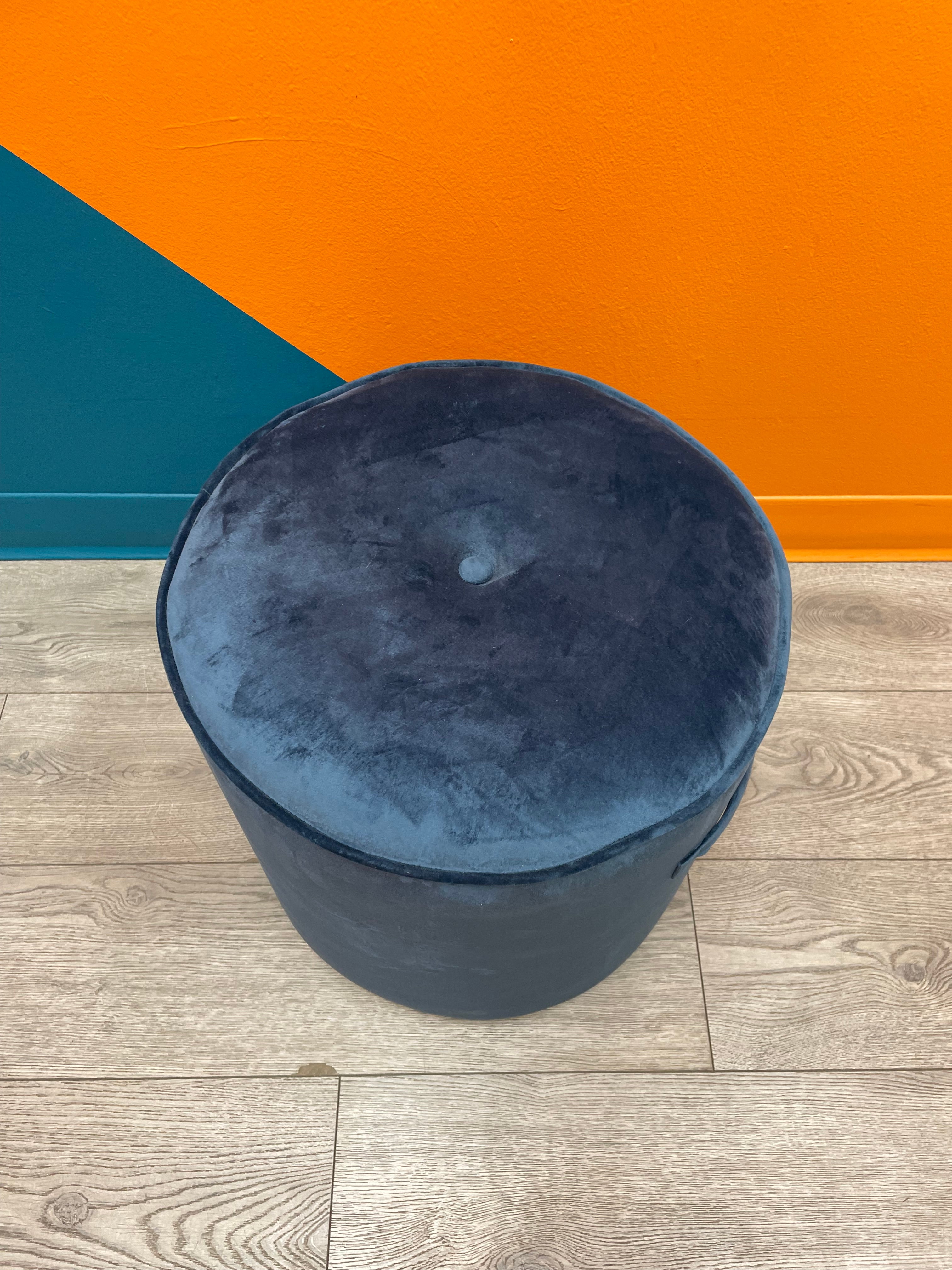 Blue Velvet Stool