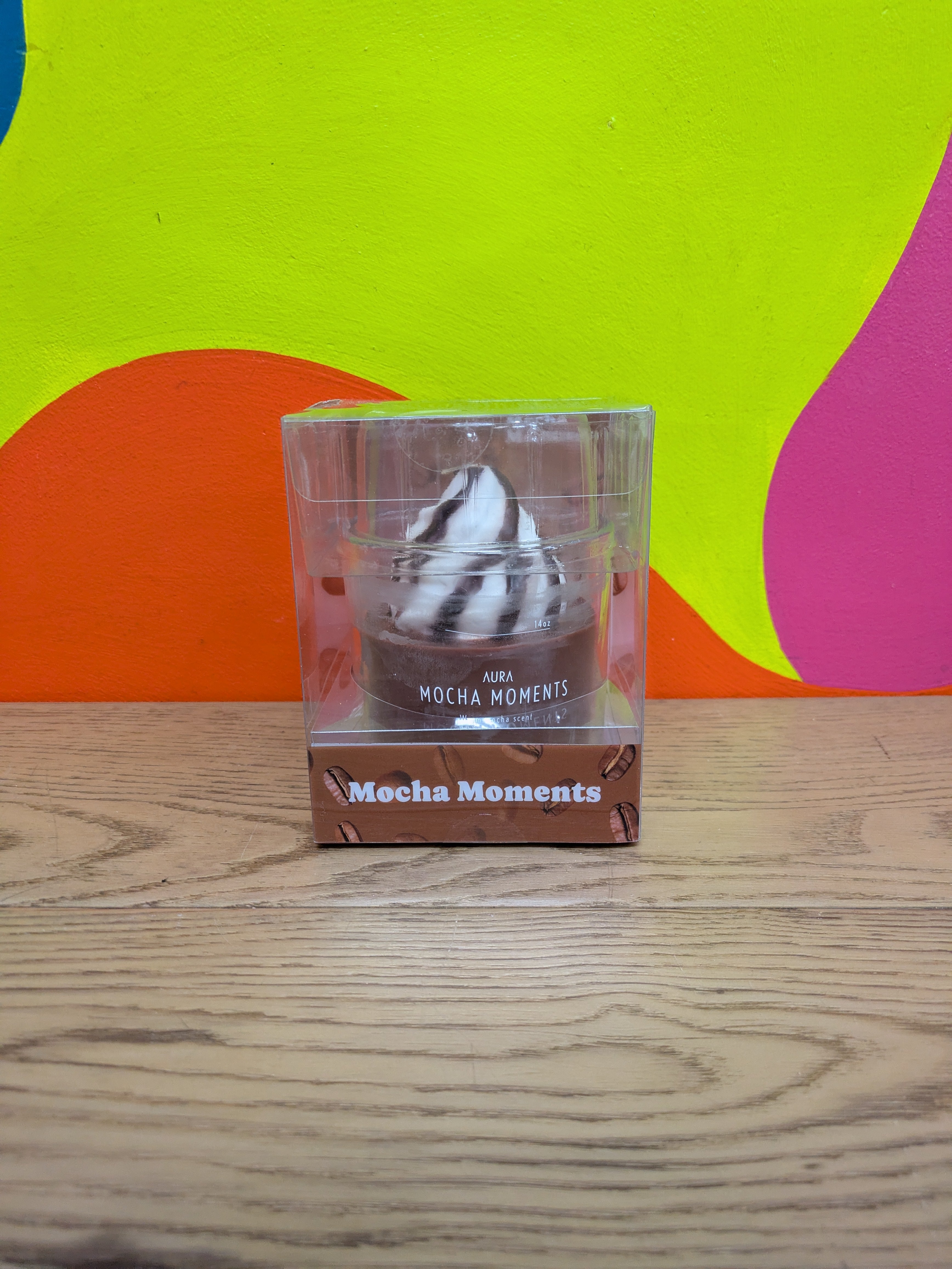 Aura Candles: Mocha Coffee Scented Novelty Candle (14oz)