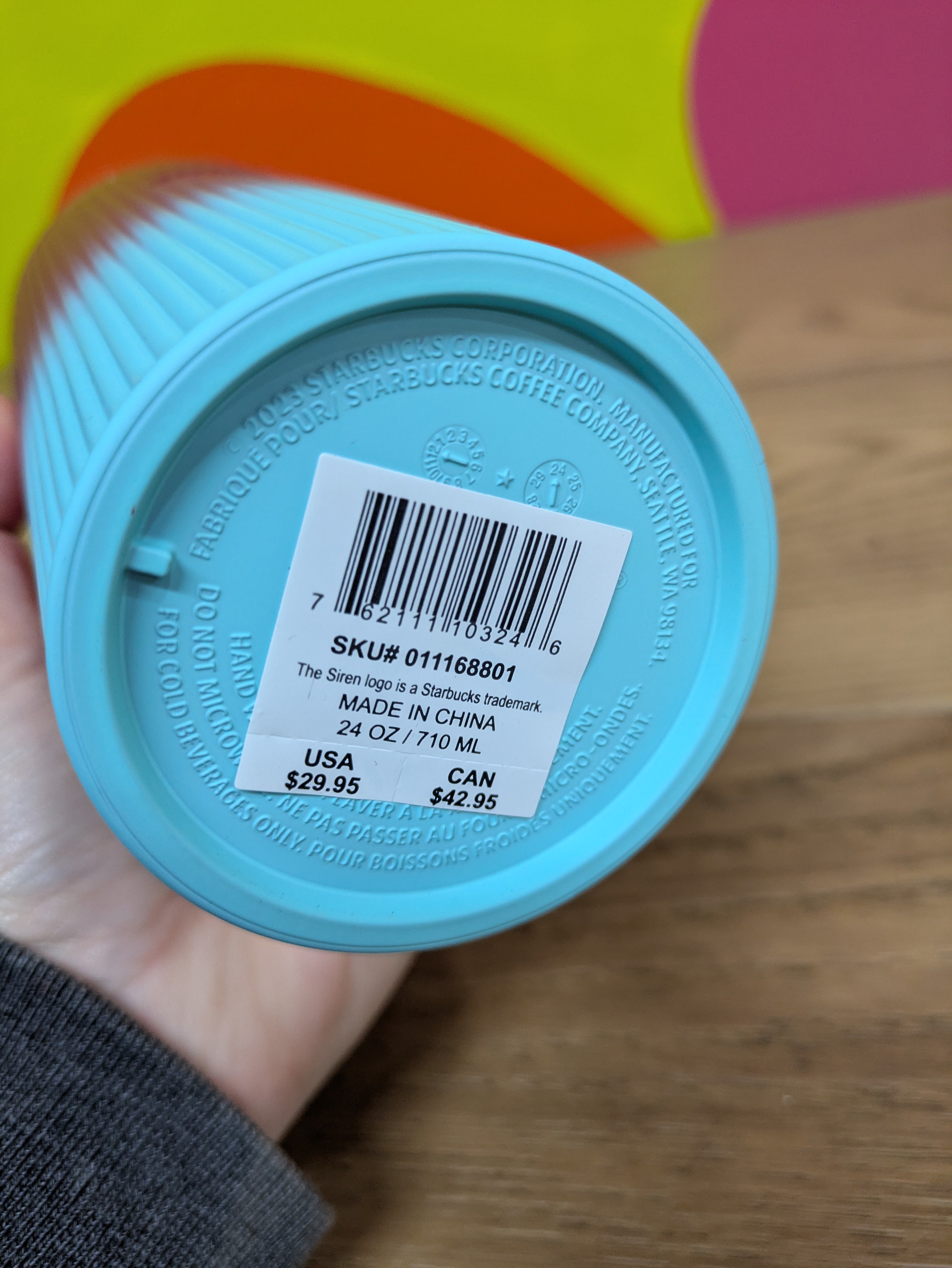 Starbucks Umbrella 24oz Tumbler Straw and Screw On Top