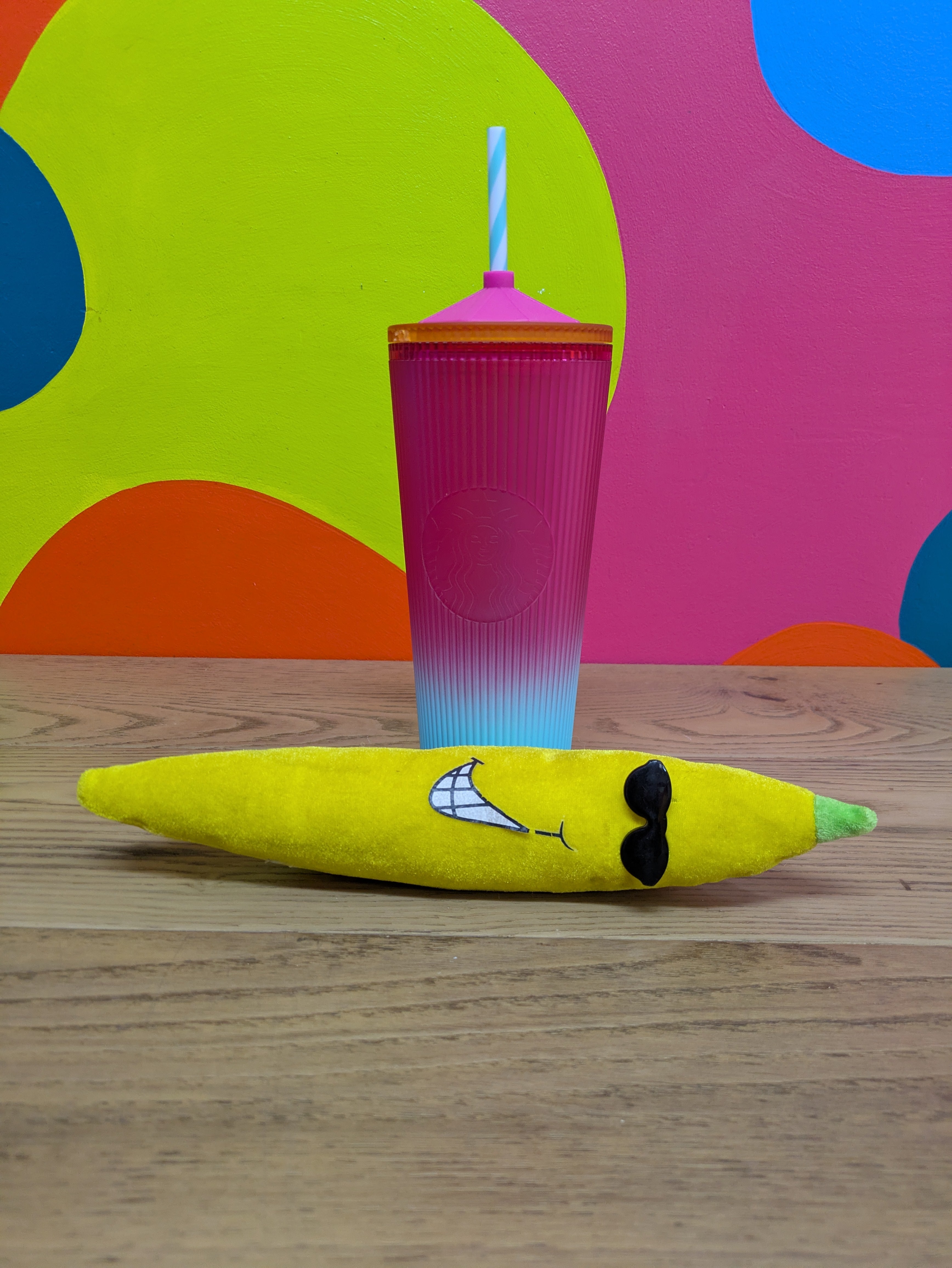 Starbucks Umbrella 24oz Tumbler Straw and Screw On Top