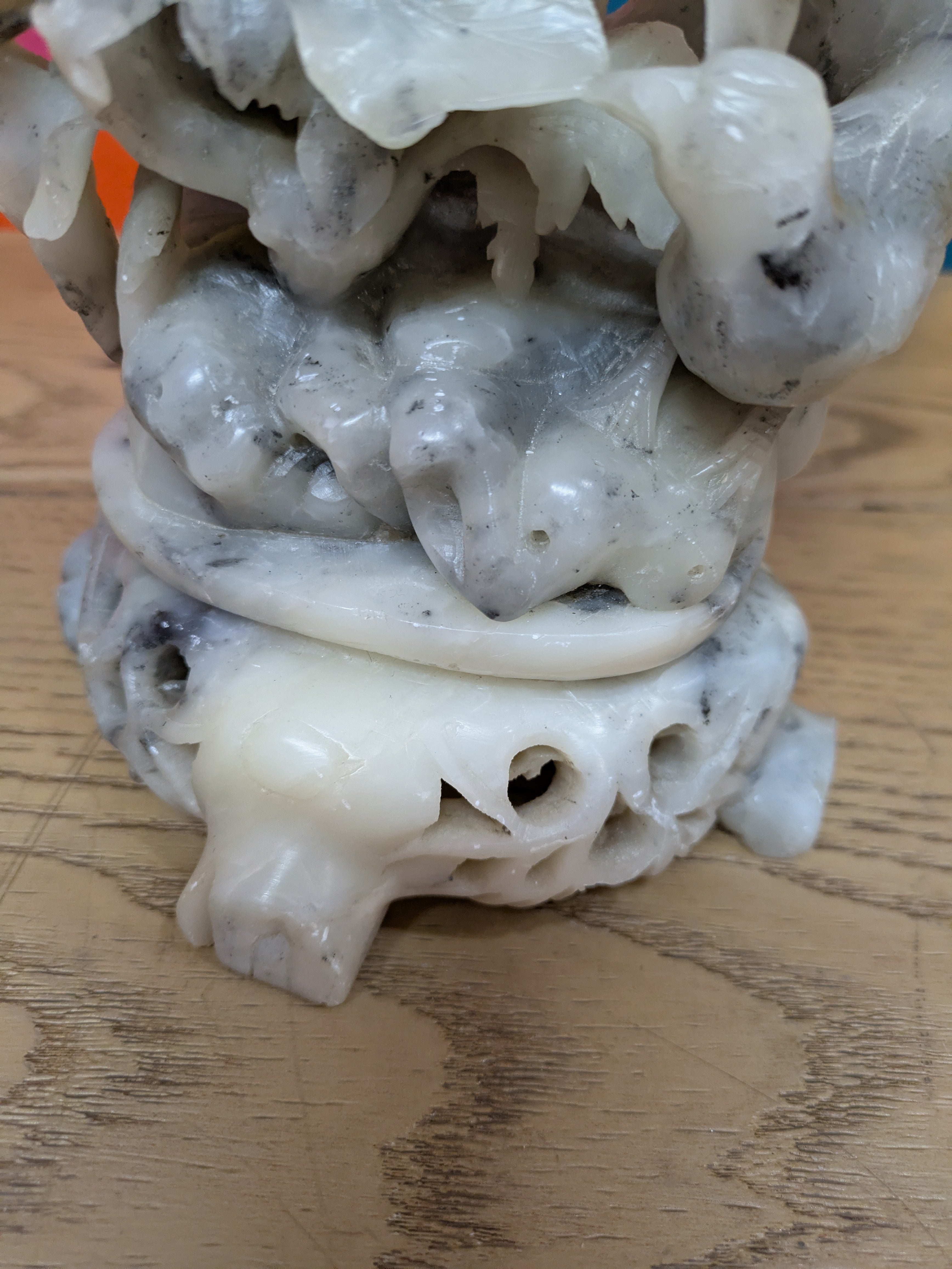 Carved Sandstone Flowers and Bird