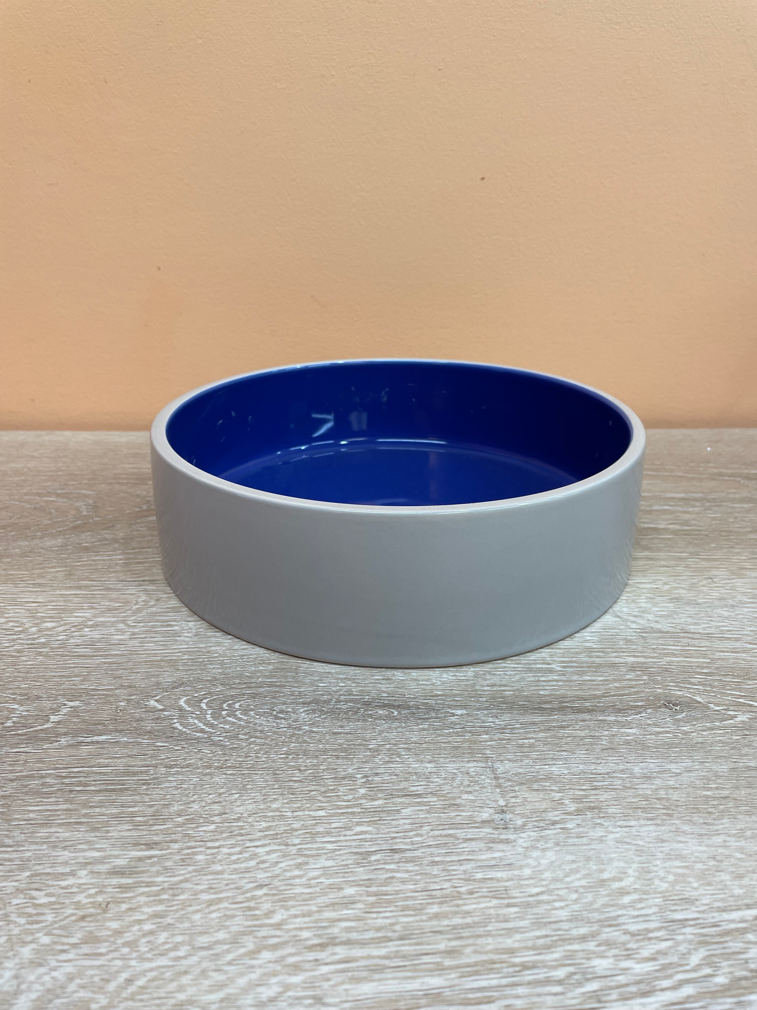 Large Blue & Grey Ceramic Pet Bowl