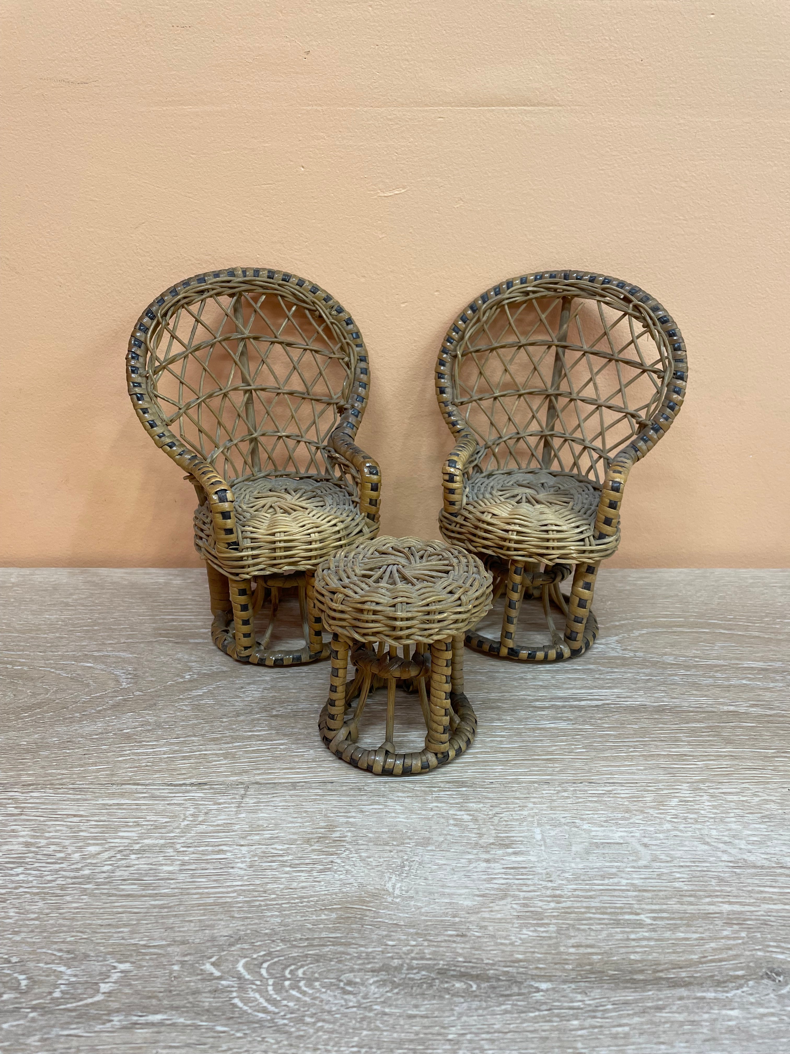 Mini Peacock Chair Set (2 Sets Available)